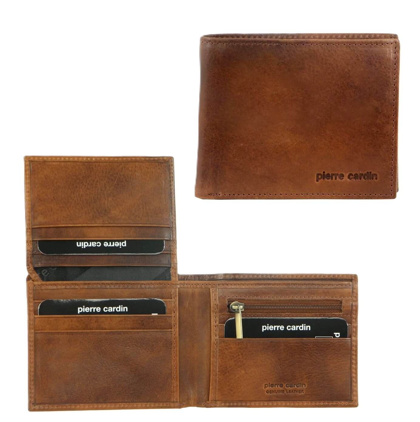 Pierre Cardin PC1162 Italian Leather Bi-Fold Wallet/Cognac