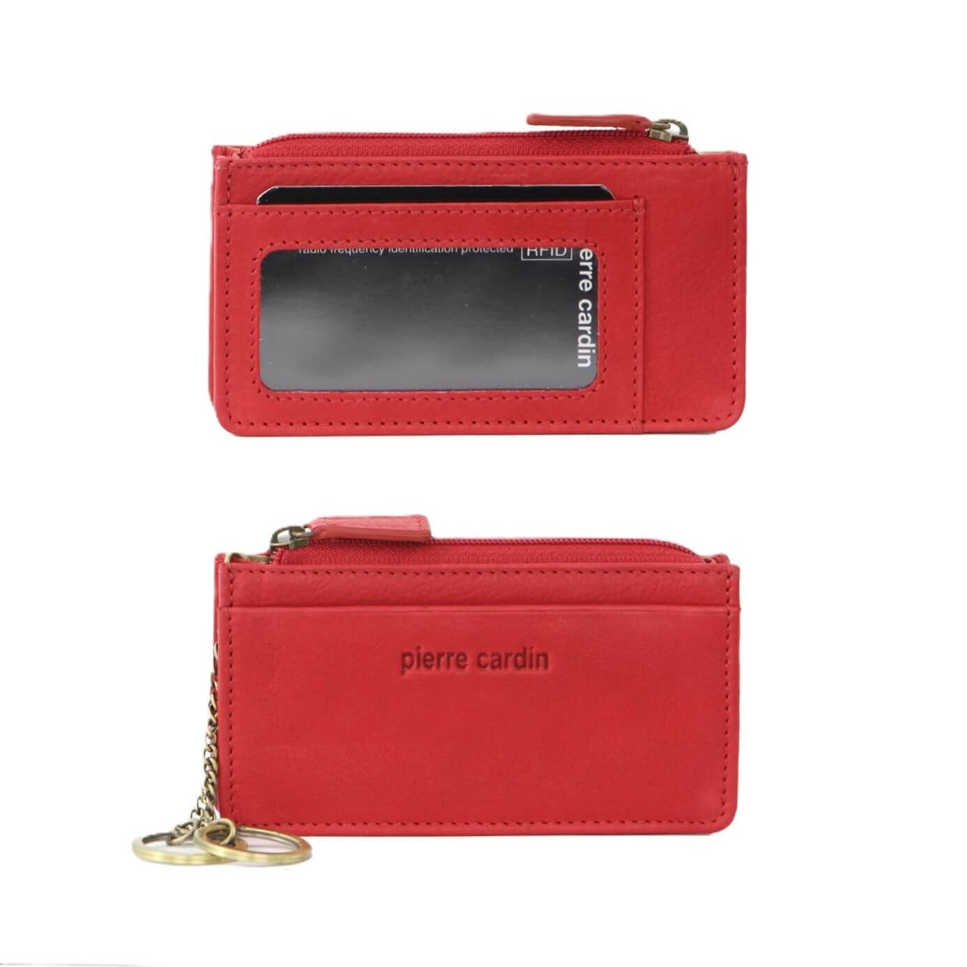 Pierre Cardin PC2277 Italian Leather Coin-Key Purse/Red