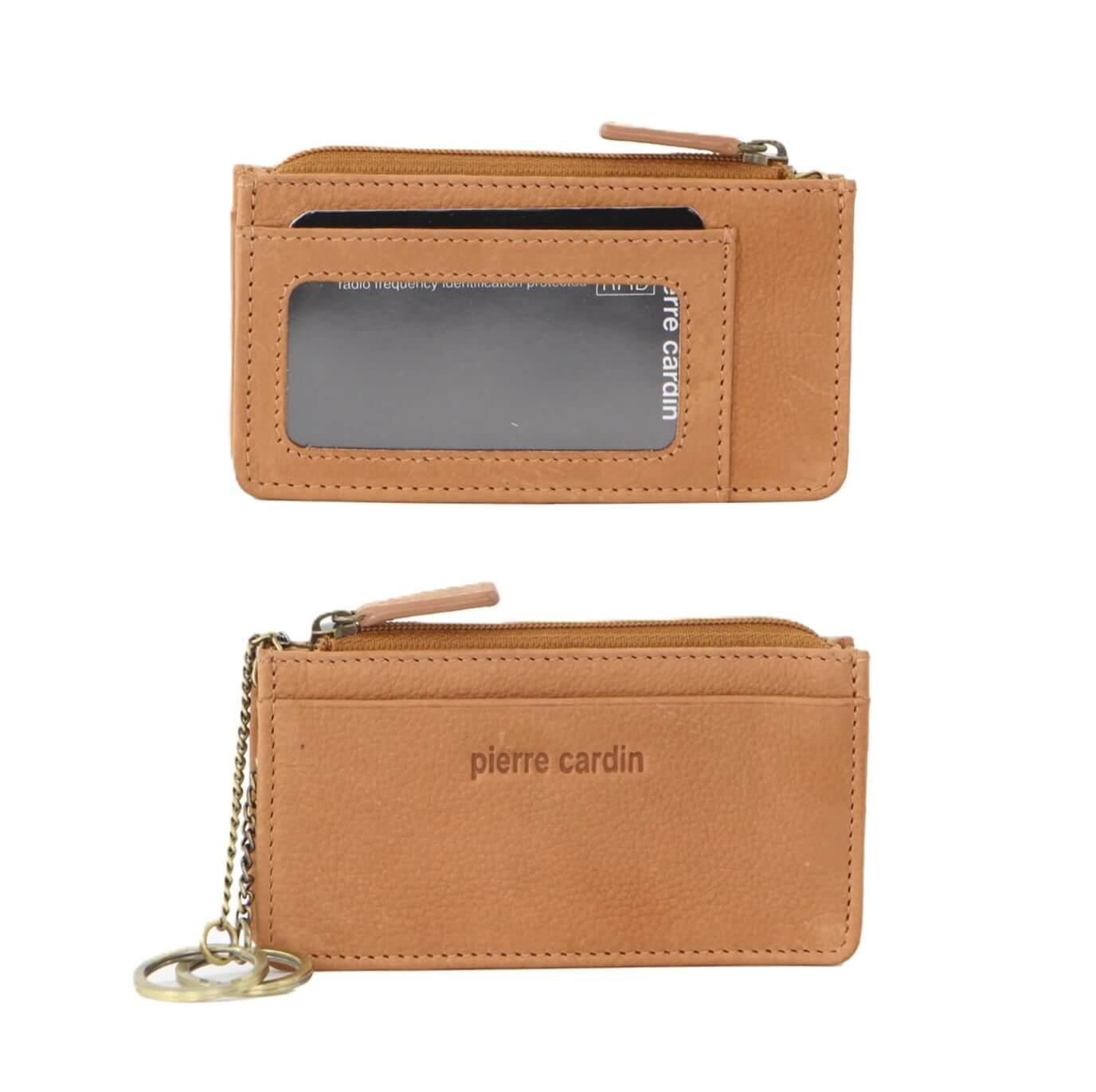 Pierre Cardin PC2277 Italian Leather Coin-Key Purse/Tan