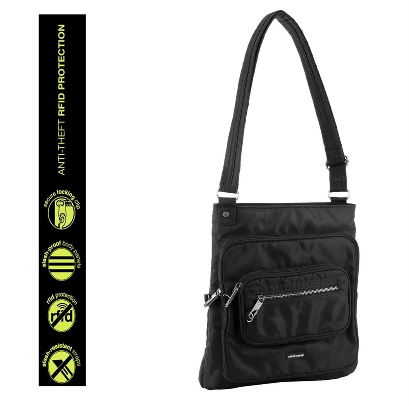 Pierre Cardin PC2417 Anti-Theft RFID Cross Body Bag/Black