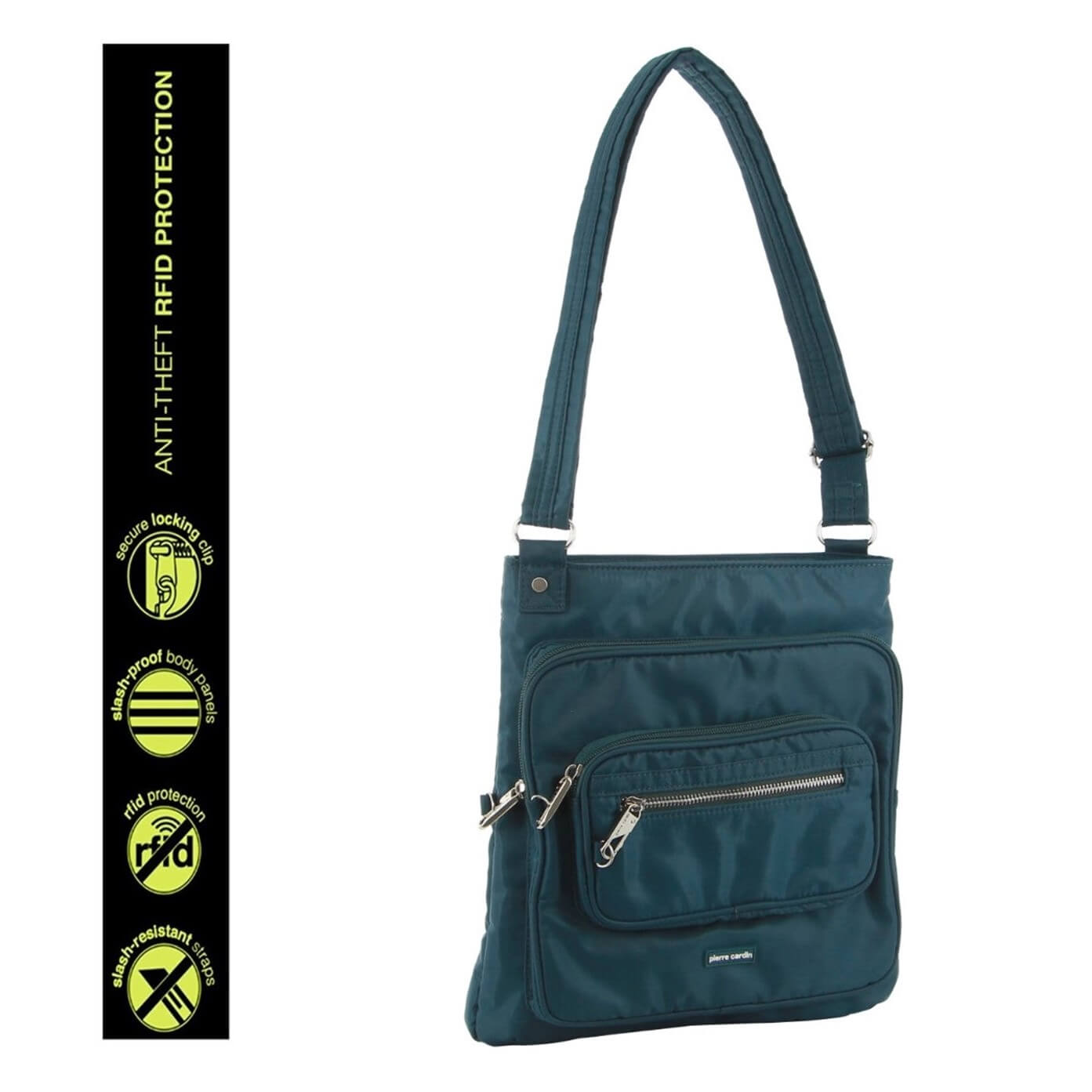 Pierre Cardin PC2417 Anti-Theft RFID Cross Body Bag/Teal