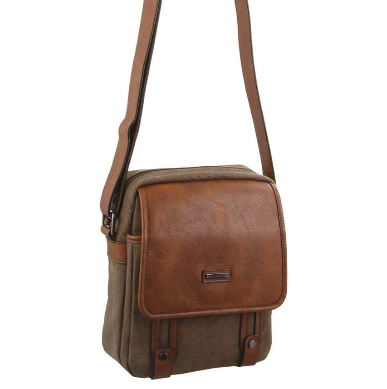 Pierre Cardin PC2580 Canvas Cross Body Bag/Brown