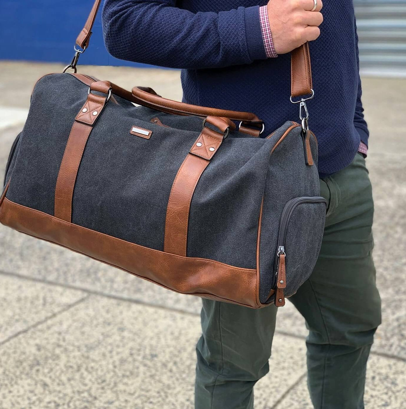 Pierre Cardin PC2581 Canvas Overnight Duffle Bag/Black