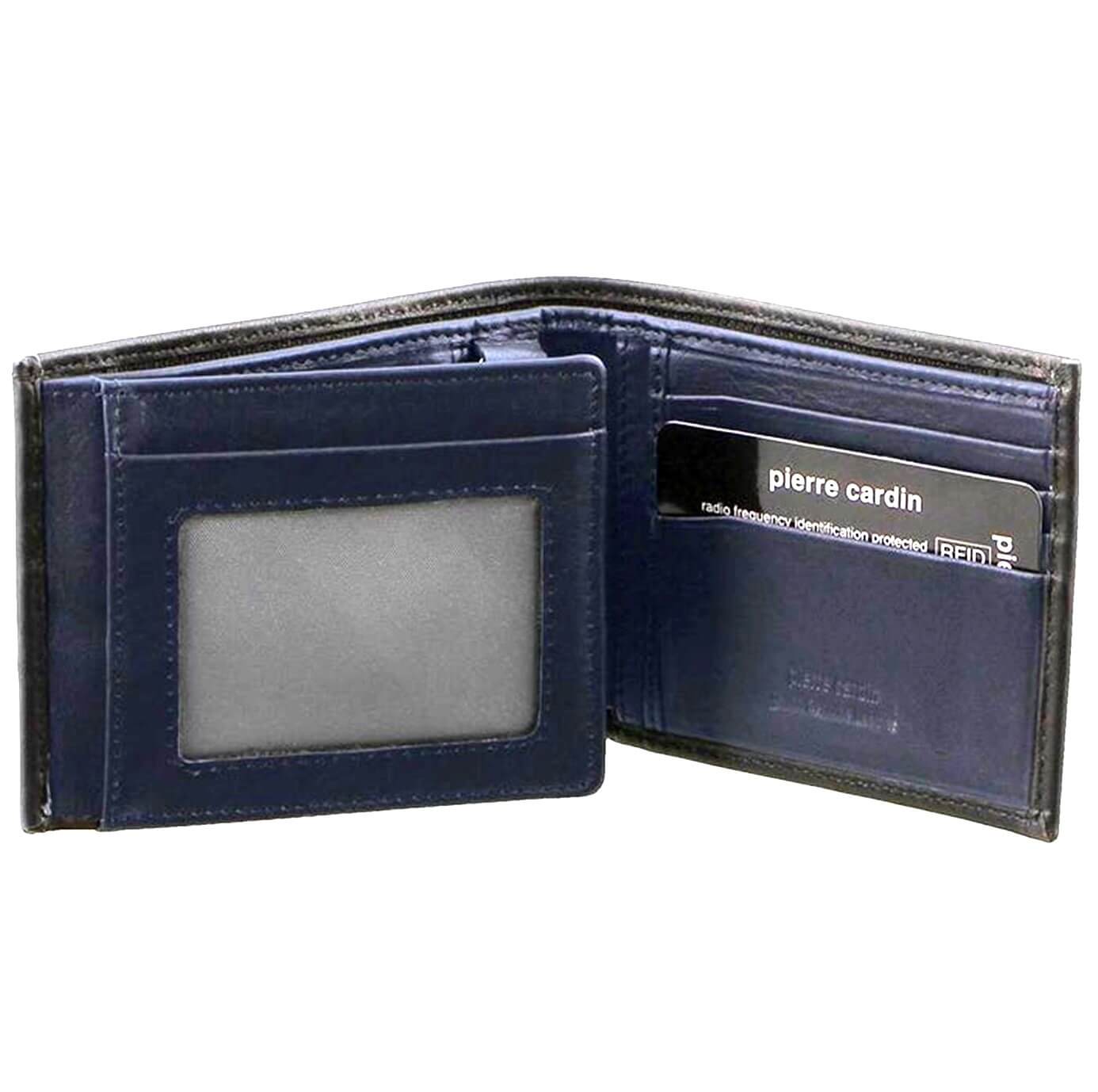 Pierre Cardin PC2632 Italian Leather Two Tone Wallet/Blk-Navy