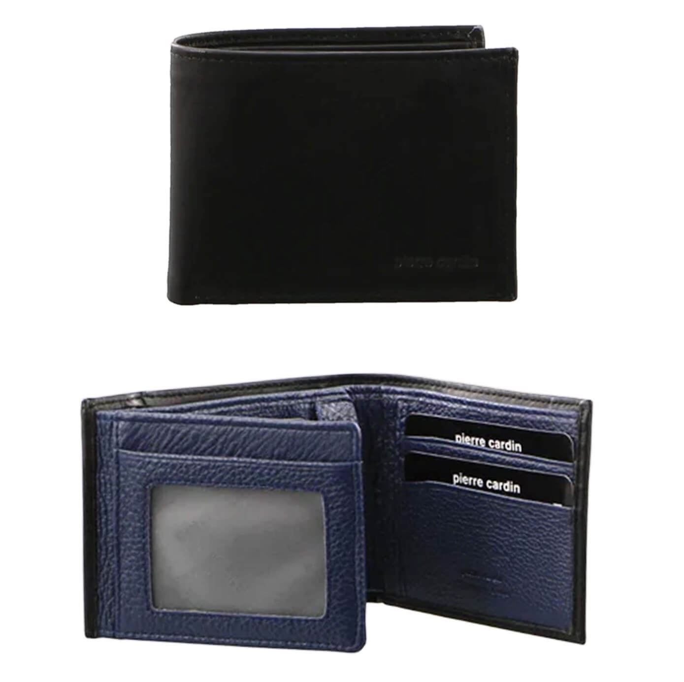 Pierre Cardin PC2632 Italian Leather Two Tone Wallet/Blk-Navy
