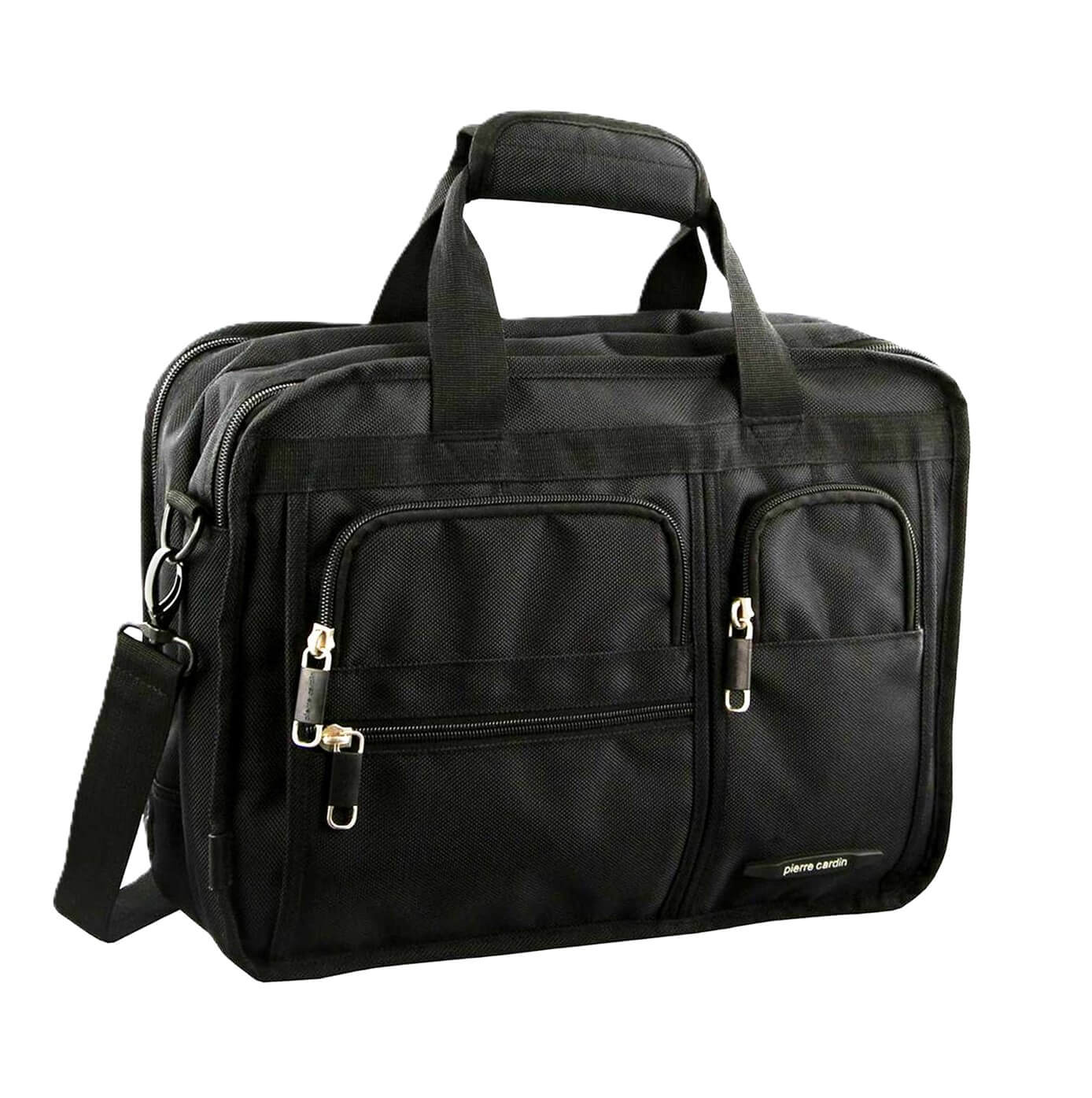 Pierre Cardin Ballistic Nylon Laptop Bag in Black