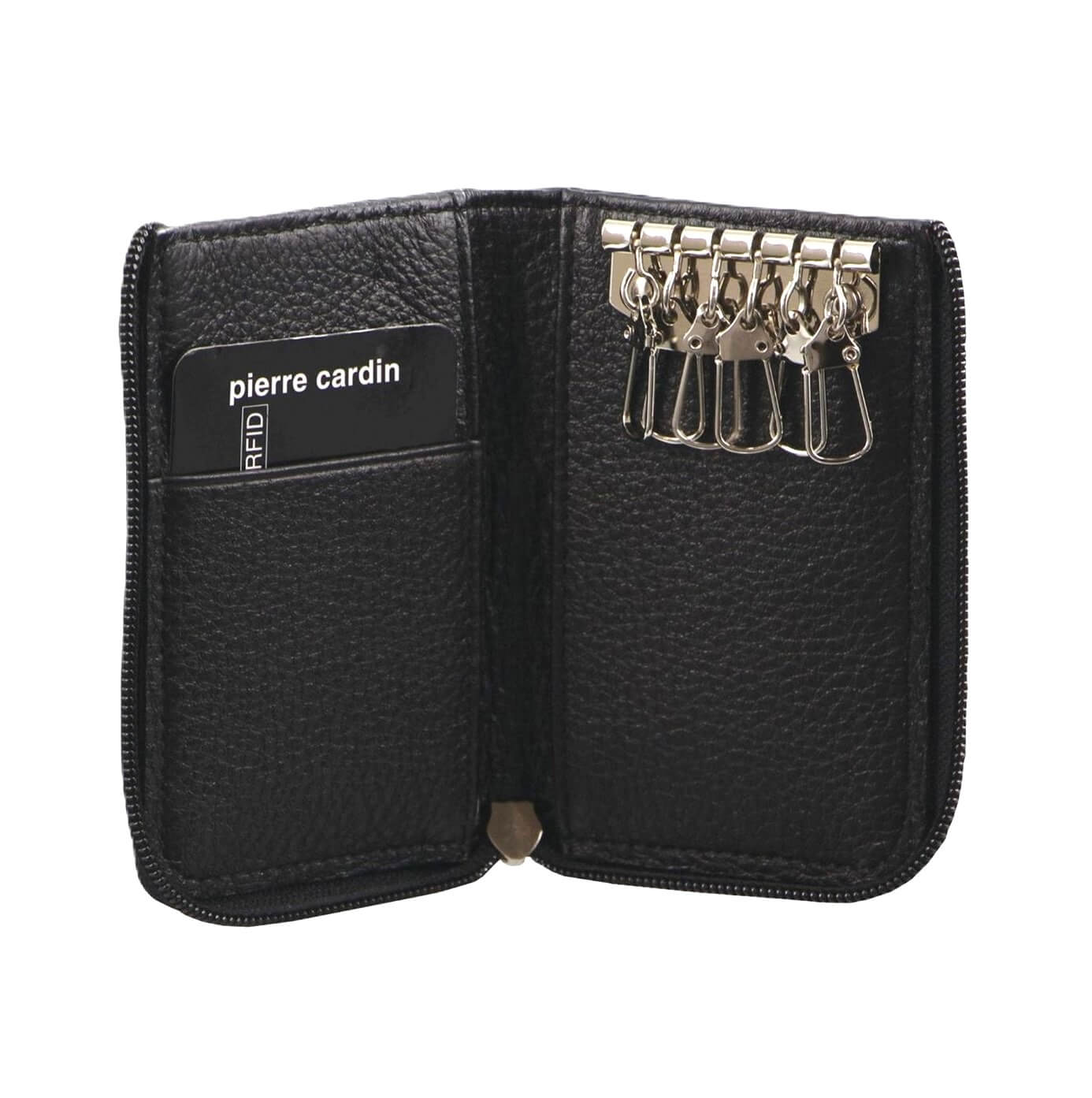 Pierre Cardin PC2756 Italian Leather Key + Card Holder/Black