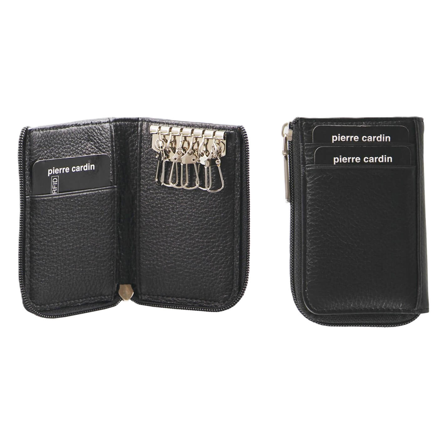 Pierre Cardin PC2756 Italian Leather Key + Card Holder/Black