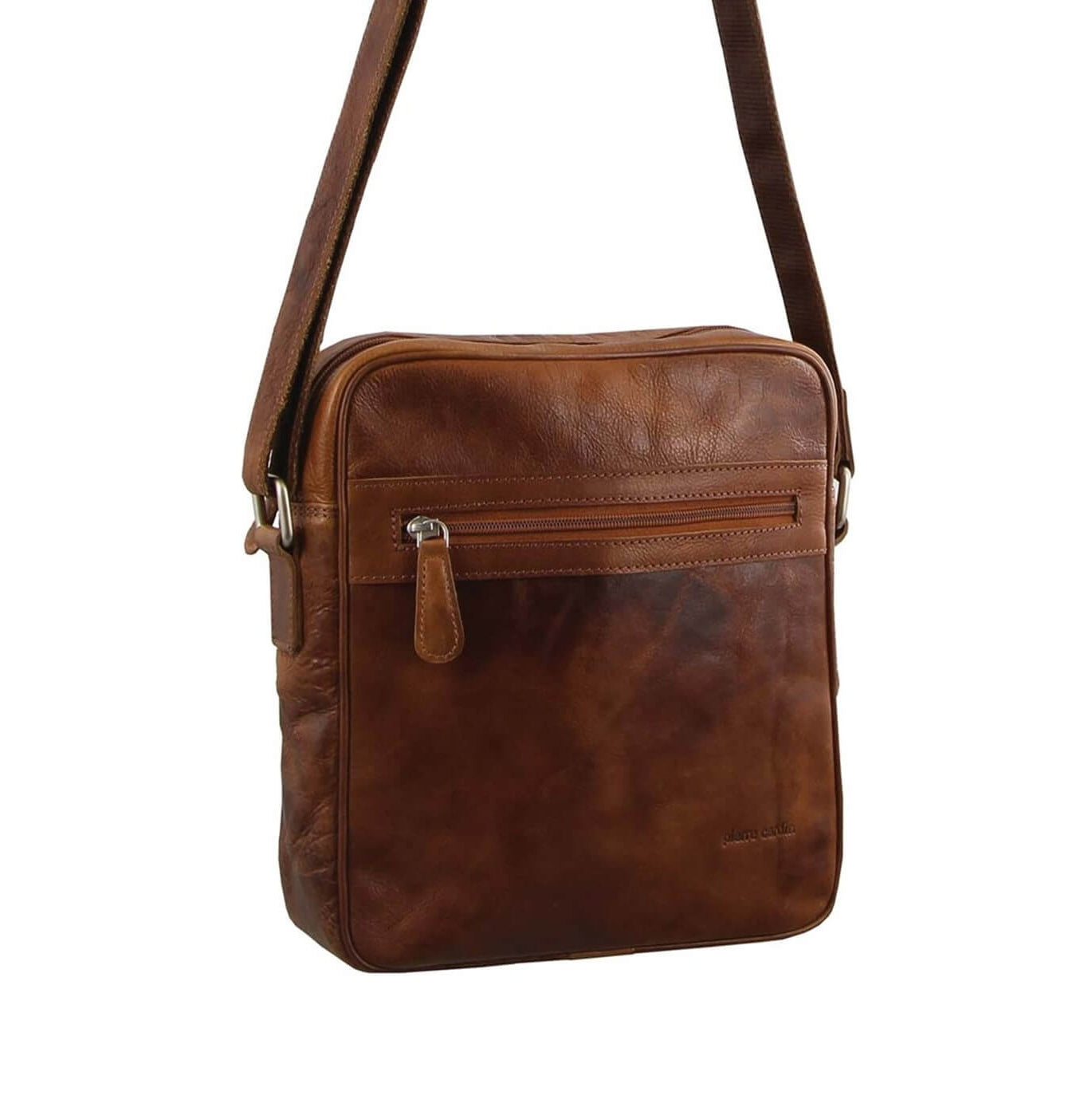 Pierre Cardin PC2800 Rustic Leather Cross Body-iPad Bag/Cognac