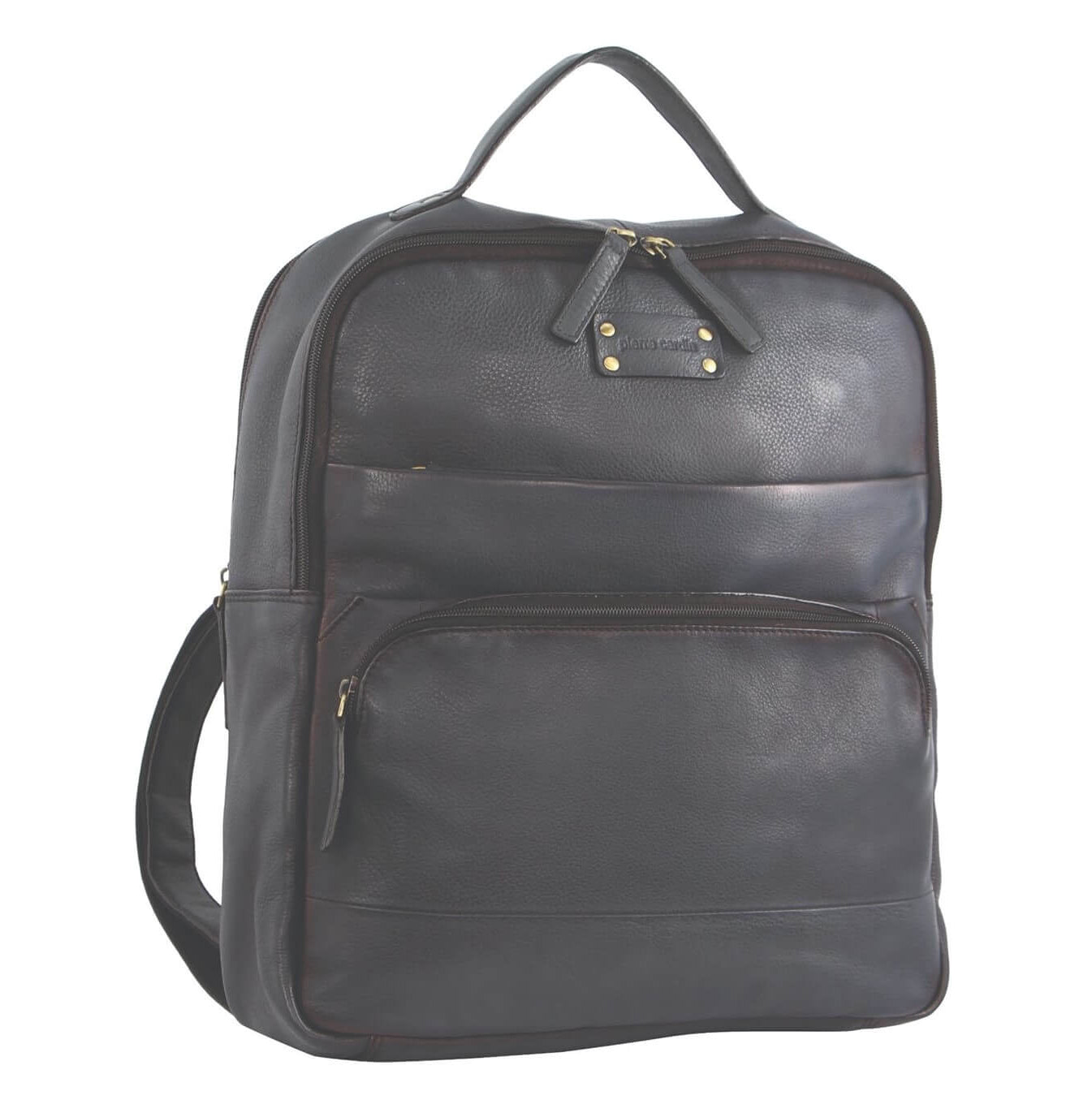 Pierre Cardin PC2808 Rustic Leather Business Backpack-PC Bag/Black