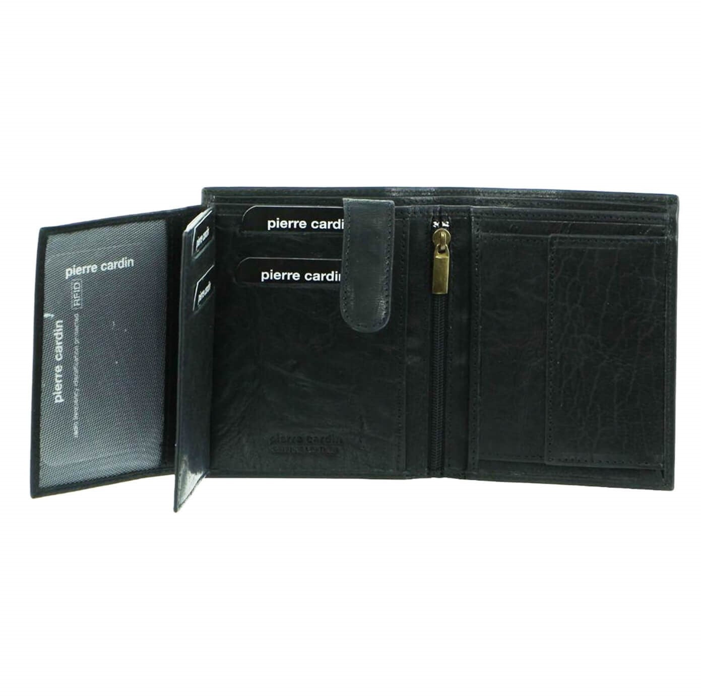 Pierre Cardin PC2817 Rustic Leather Tri-fold Mens Wallet/Black