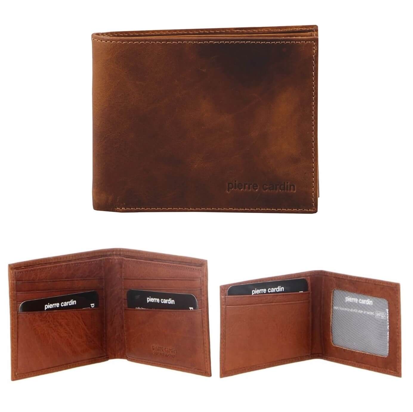 Pierre Cardin PC2819 Rustic Leather Bi-Fold Wallet/Chestnut