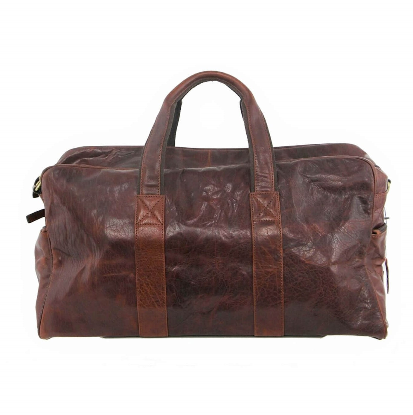 Pierre Cardin PC2825 Rustic Leather Travel-Overnight Bag/Chestnut