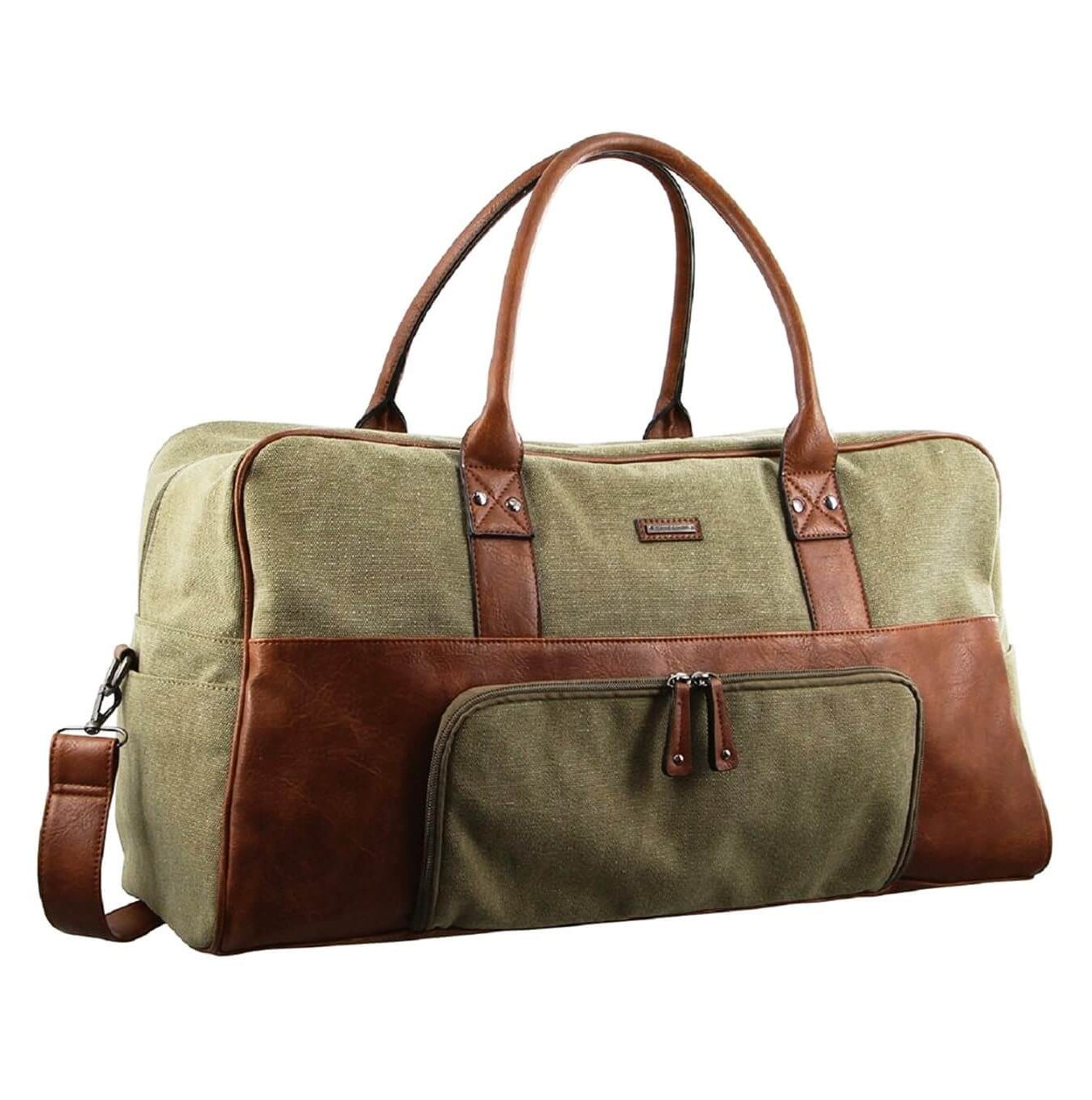 Pierre Cardin PC2887 Canvas Overnight Duffle Bag/Brown