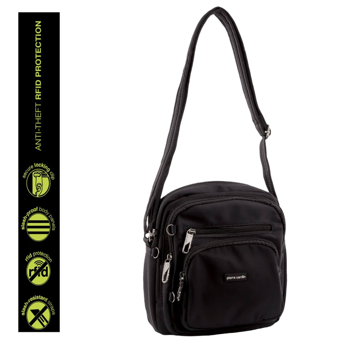 Pierre Cardin PC2890 Anti-Theft Nylon Cross Body Bag/Black