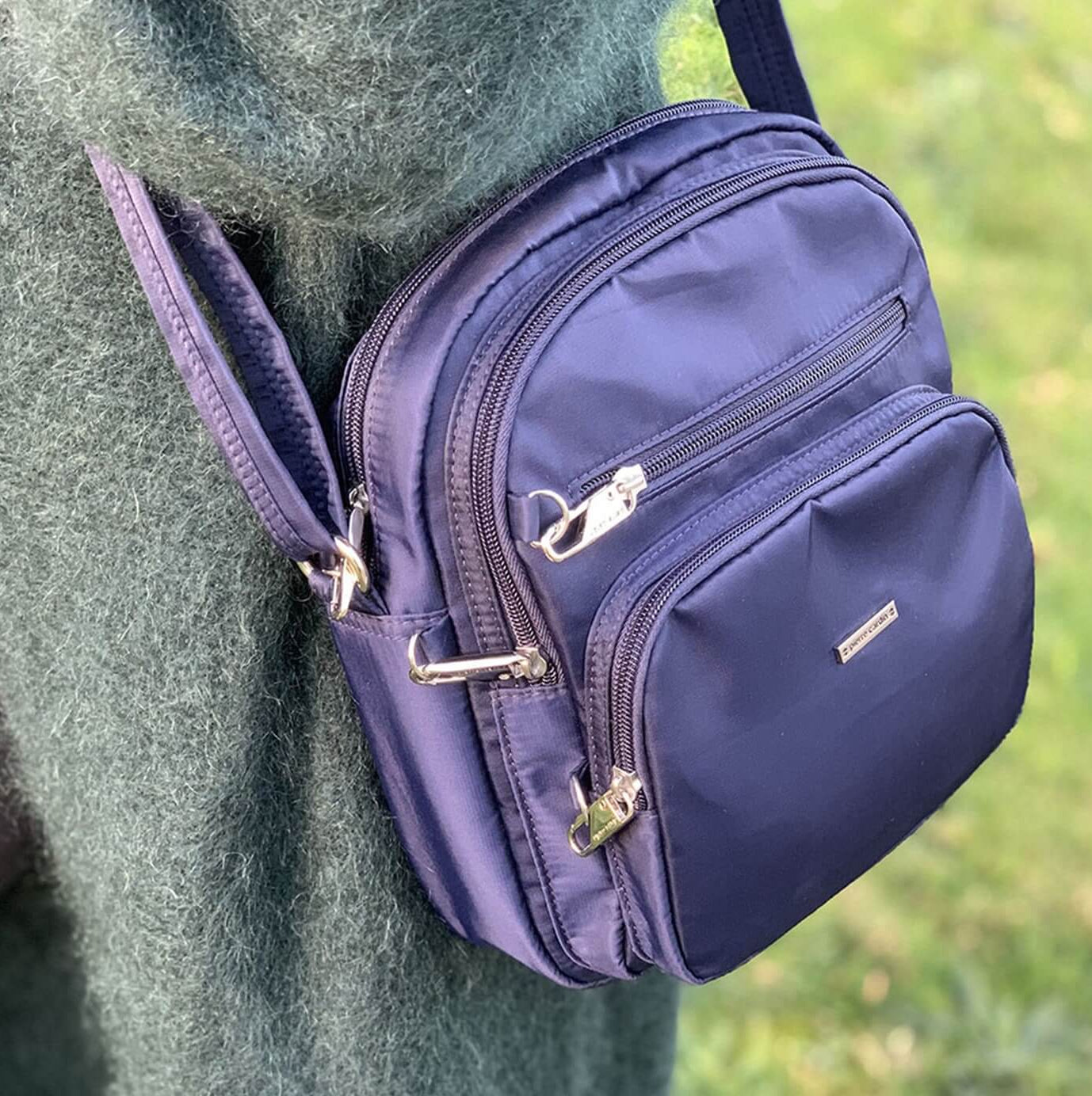 Pierre Cardin PC2890 Anti-Theft Nylon Cross Body Bag/Navy