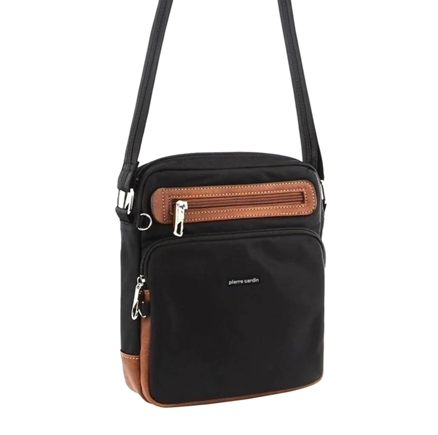 Pierre Cardin PC3265 Nylon Anti-Theft 2-Tone Cross Body-bag/Black