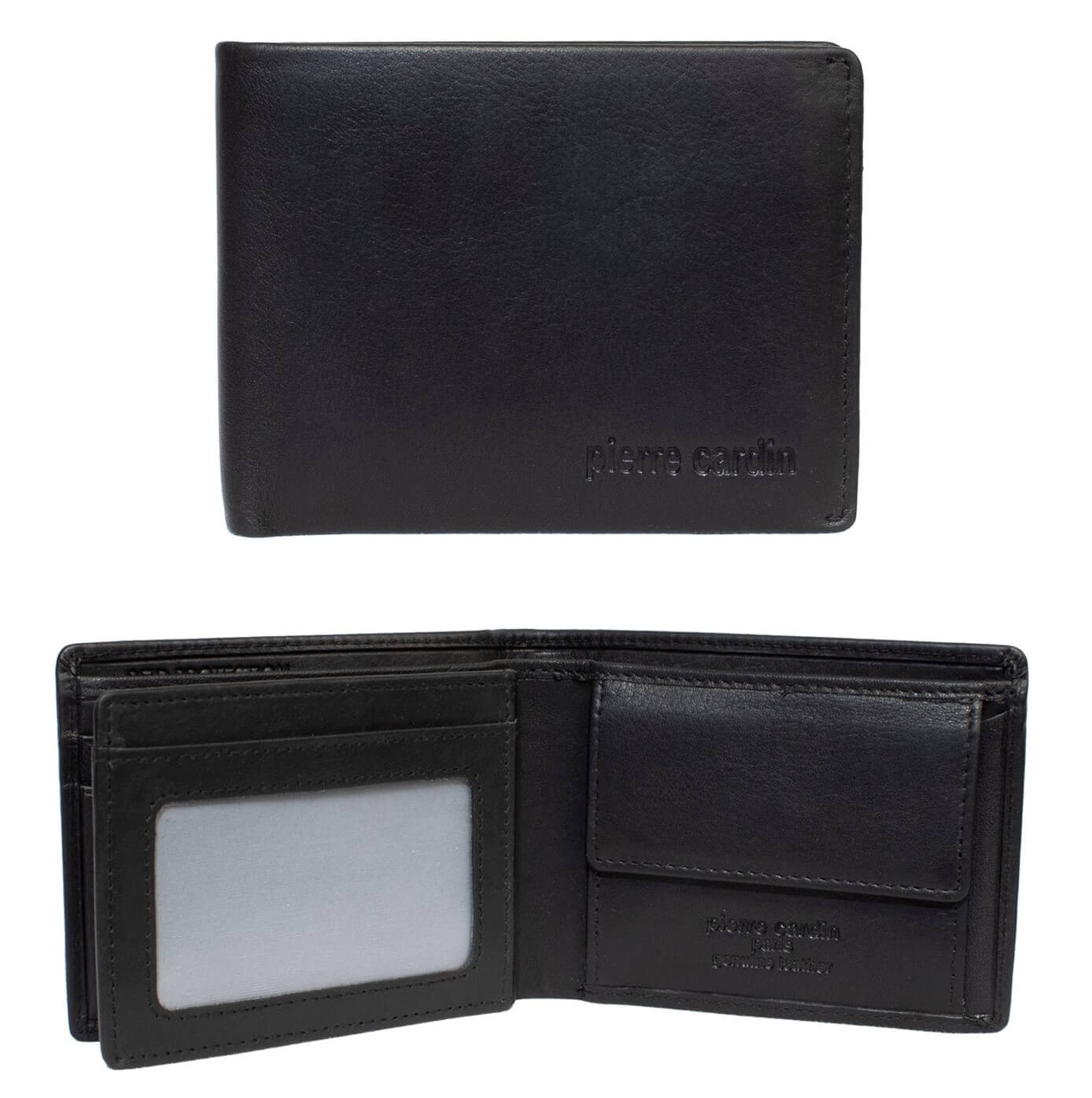 Pierre Cardin PC3309 Rustic Leather Mens Bi-Fold Wallet/Black