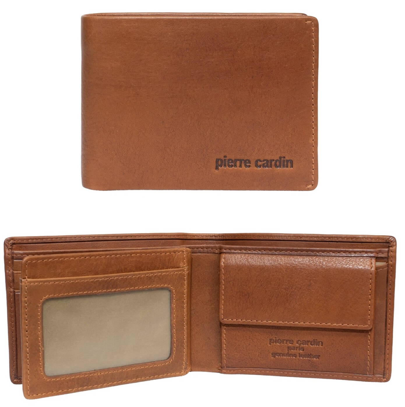 Pierre Cardin PC3309 Rustic Leather Mens Bi-Fold Wallet/Tan