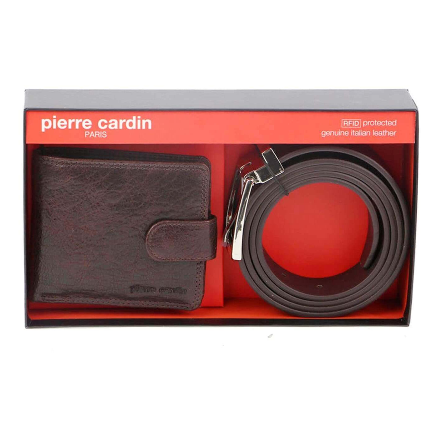 Pierre Cardin PC3326 Mens Leather Wallet-Belt Gift Set/Chestnut