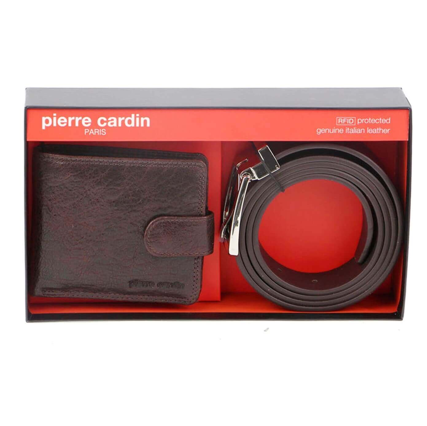 Pierre Cardin PC3326 Mens Leather Wallet-Belt Gift Set/Chestnut