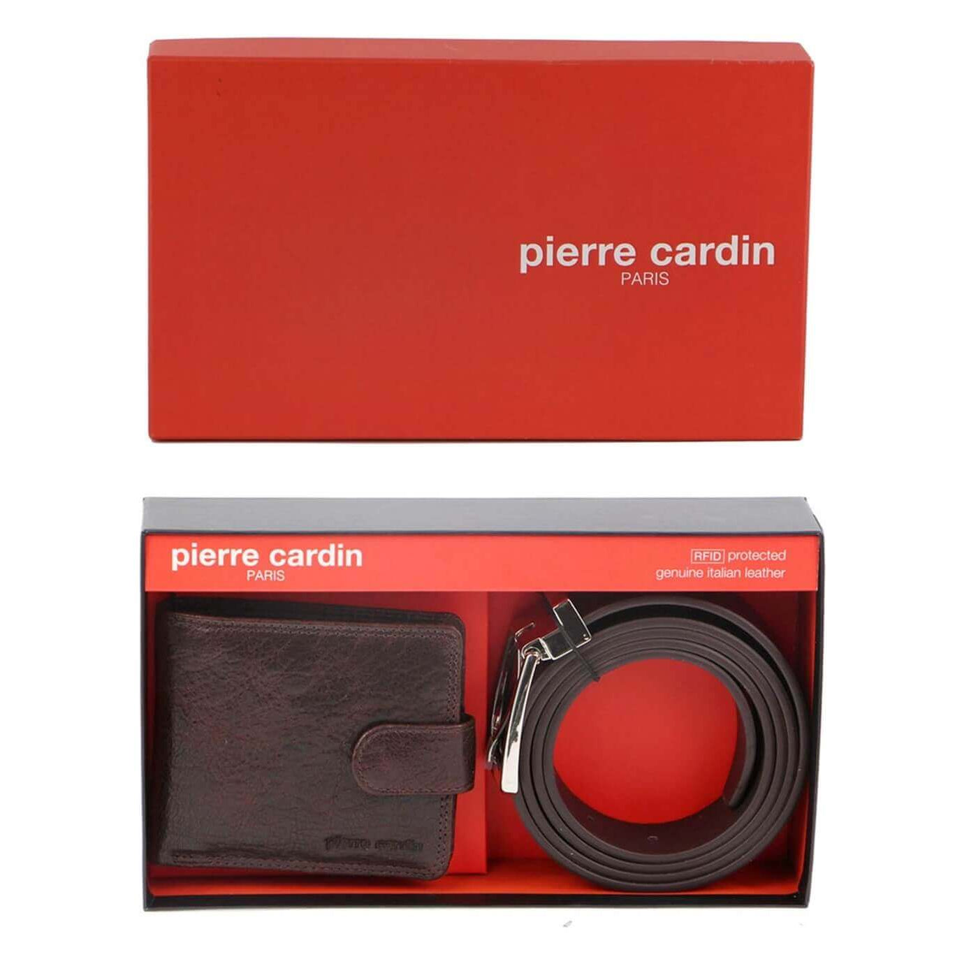 Pierre Cardin PC3326 Mens Leather Wallet-Belt Gift Set/Chestnut