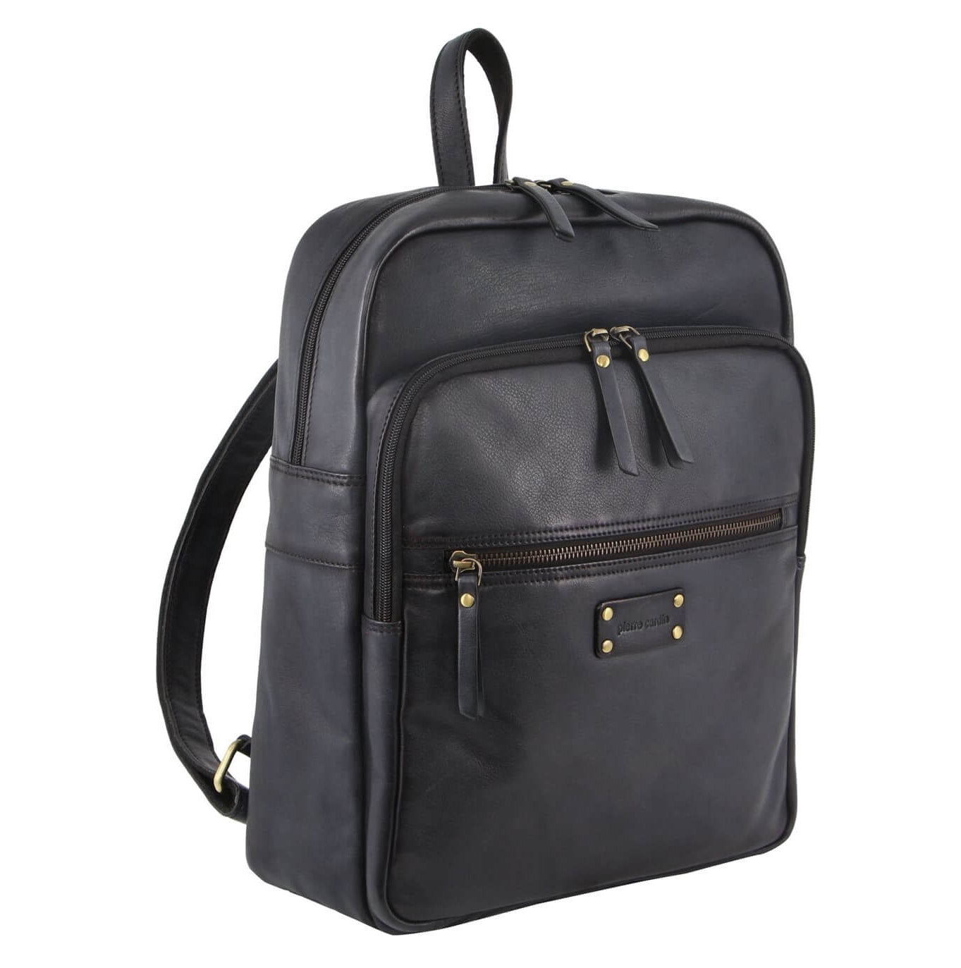 Pierre Cardin PC3332 Burnished Leather Laptop Backpack/Black