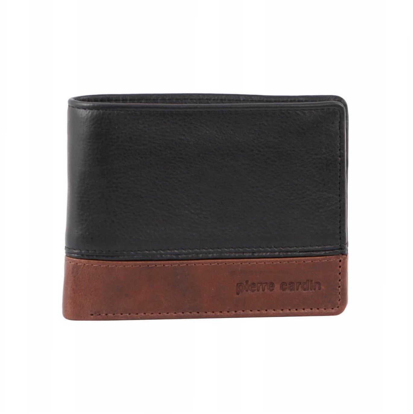 Pierre Cardin PC3454 Mens Leather Tri-Fold Wallet/Black-Cognac