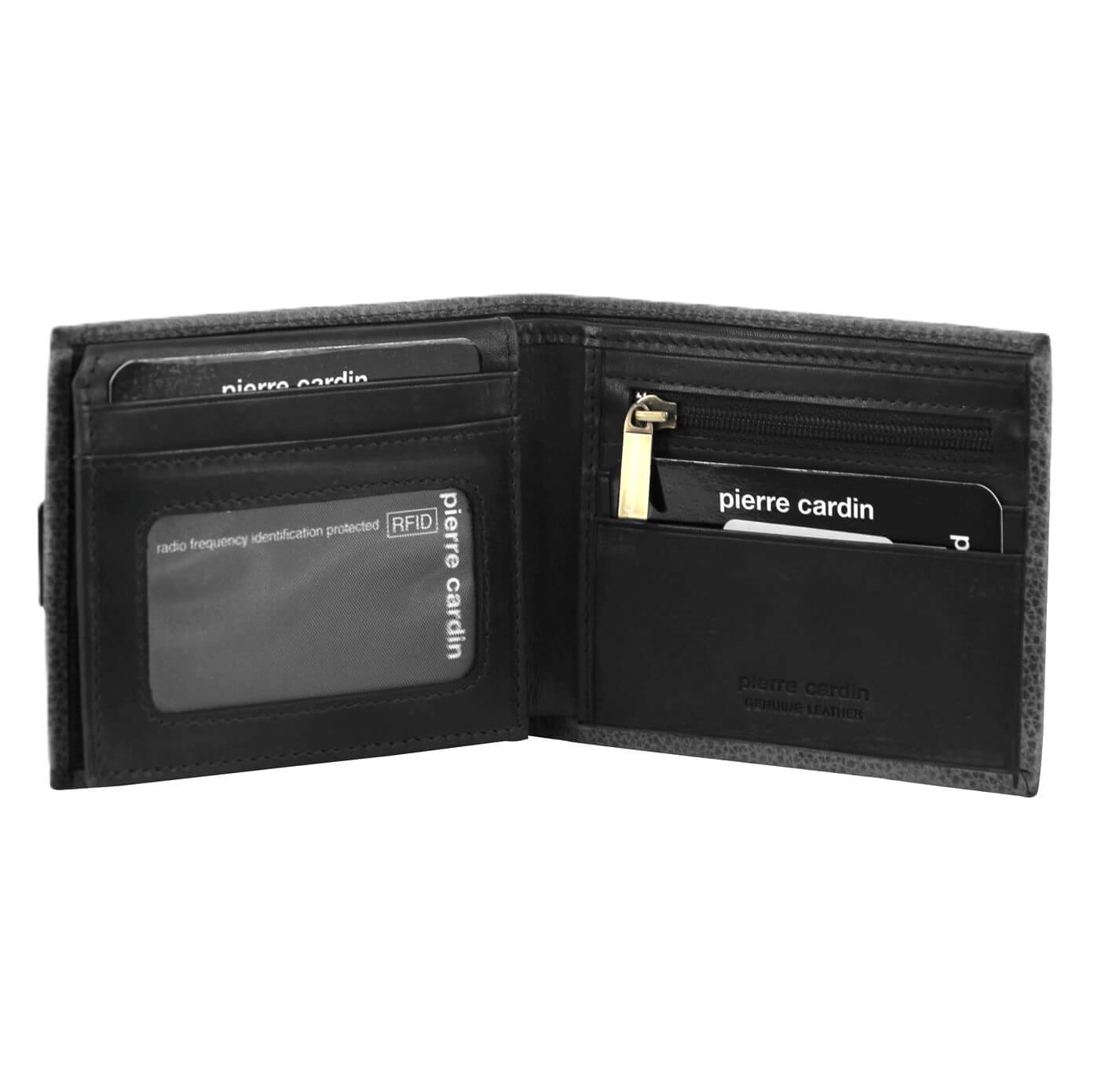 Pierre Cardin PC3460 Italian Leather Mens Bi-fold Tab Wallet/Black