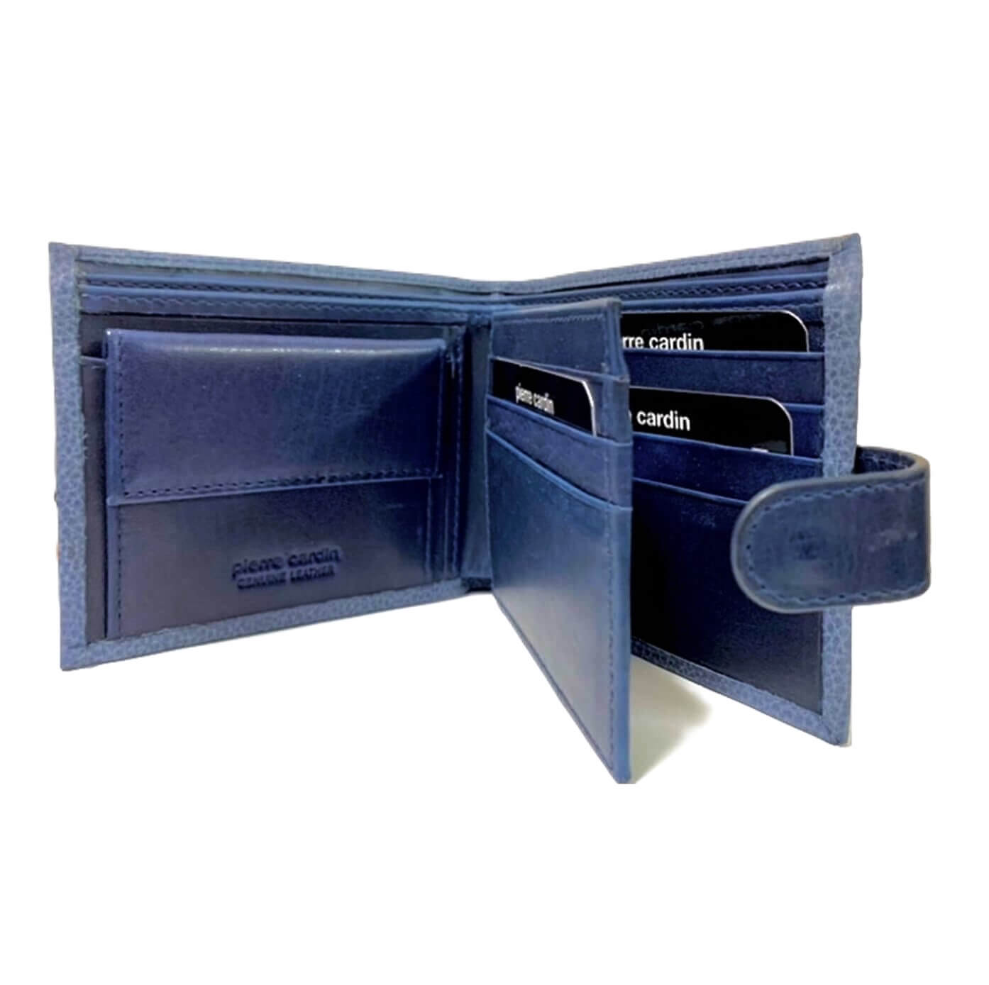 Pierre Cardin PC3460 Italian Leather Mens Bi-fold Tab Wallet/Navy