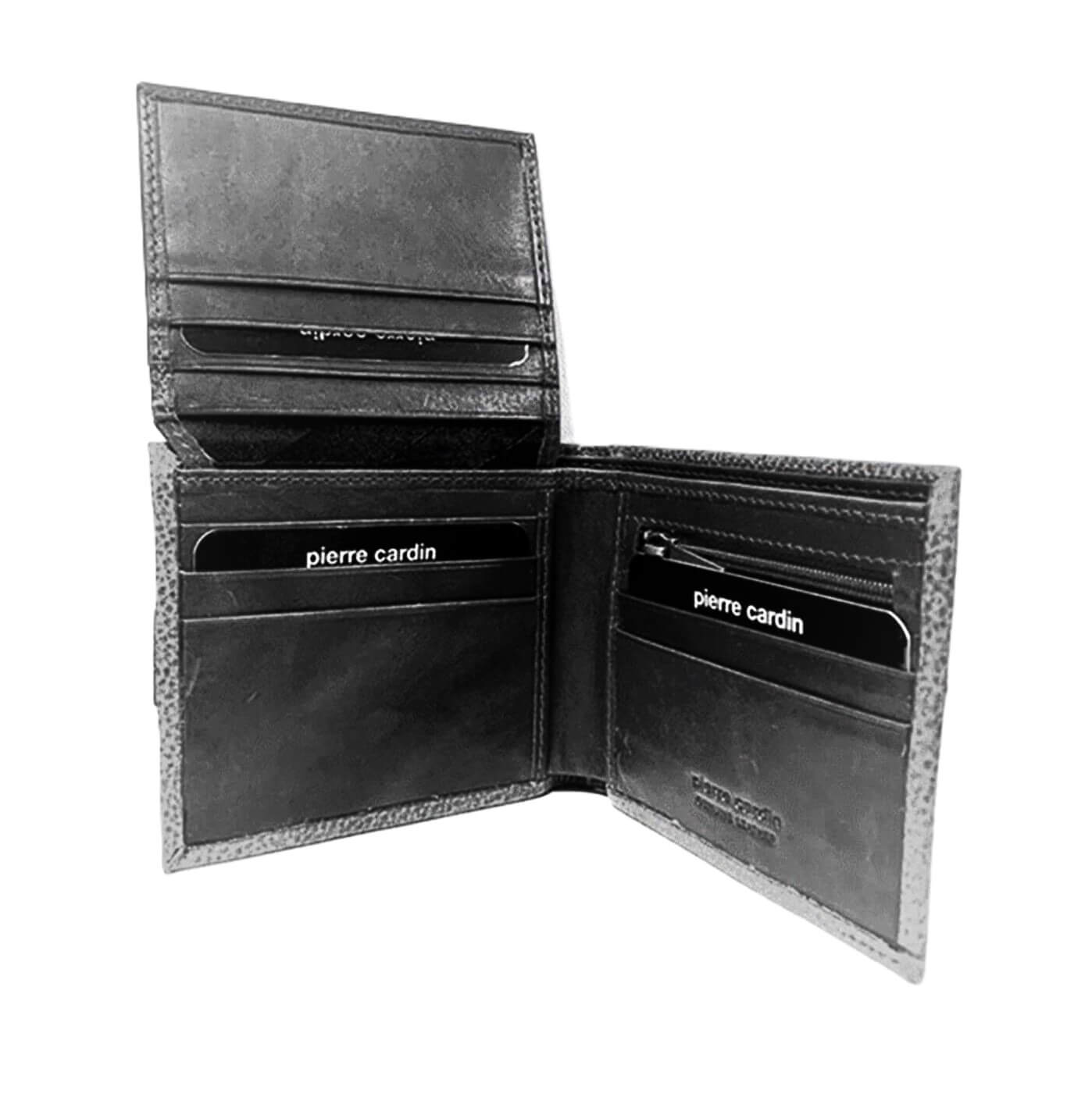 Pierre Cardin Men’s Leather Bi-fold RFID Wallet in Black