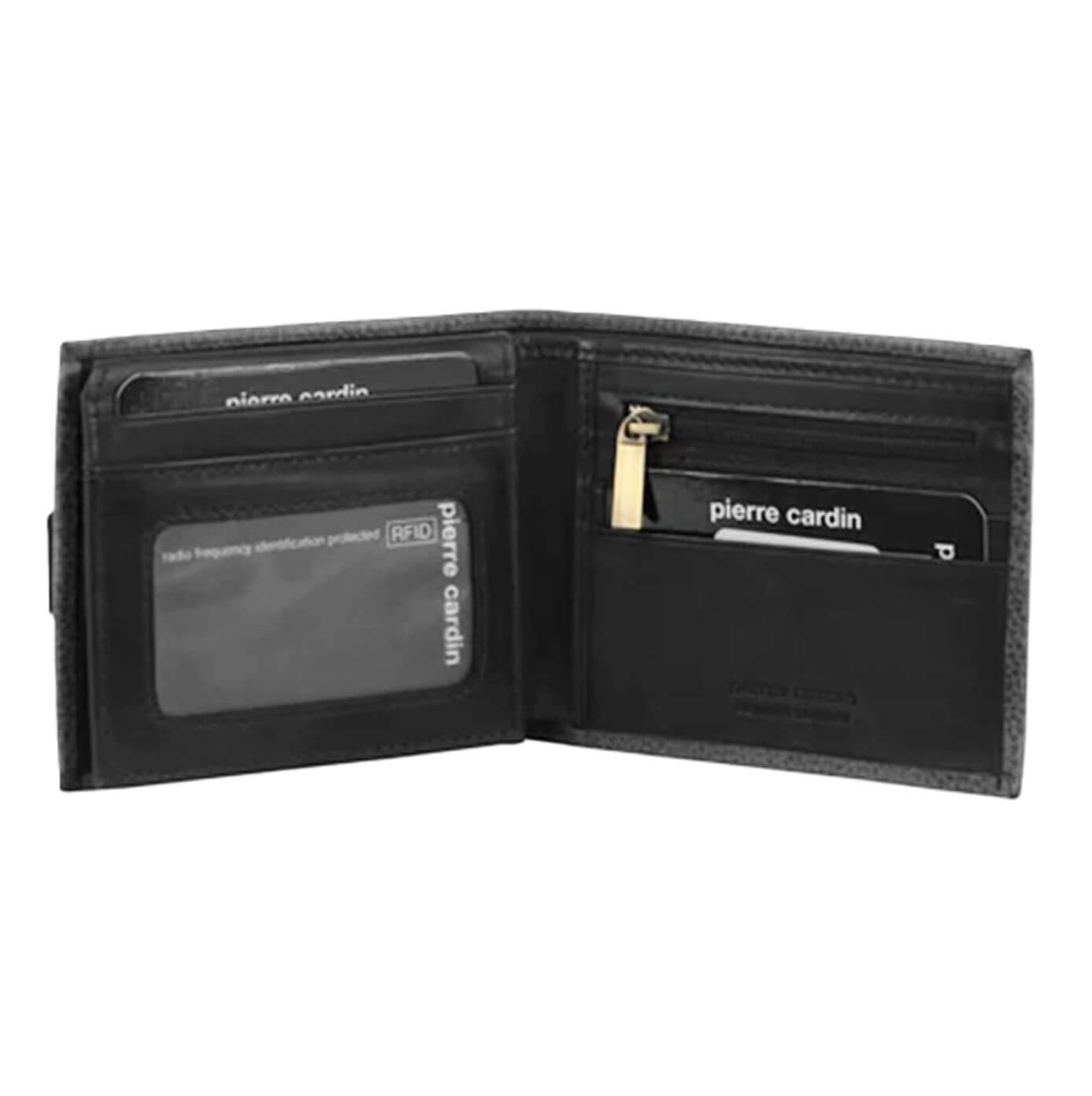 Pierre Cardin Men’s Leather Bi-fold RFID Wallet in Black