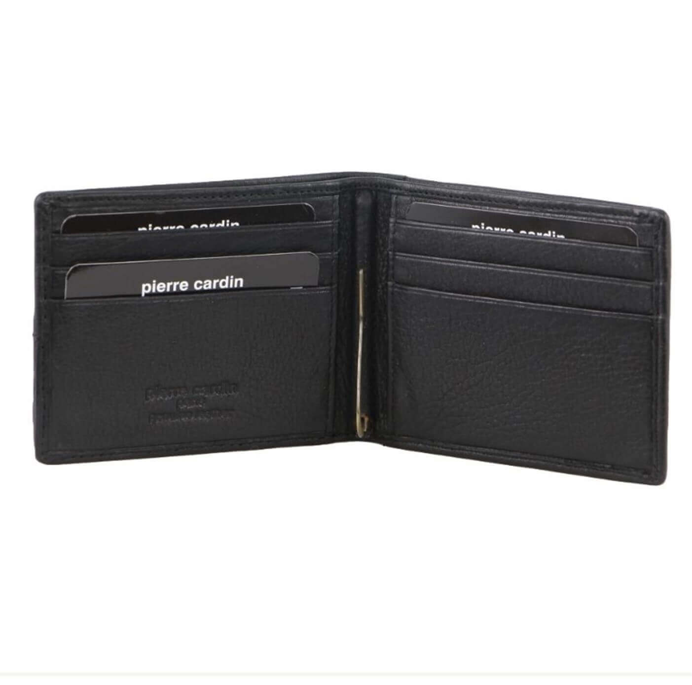 Pierre Cardin PC3465 Woven Embossed Leather Bi-fold Wallet/Black