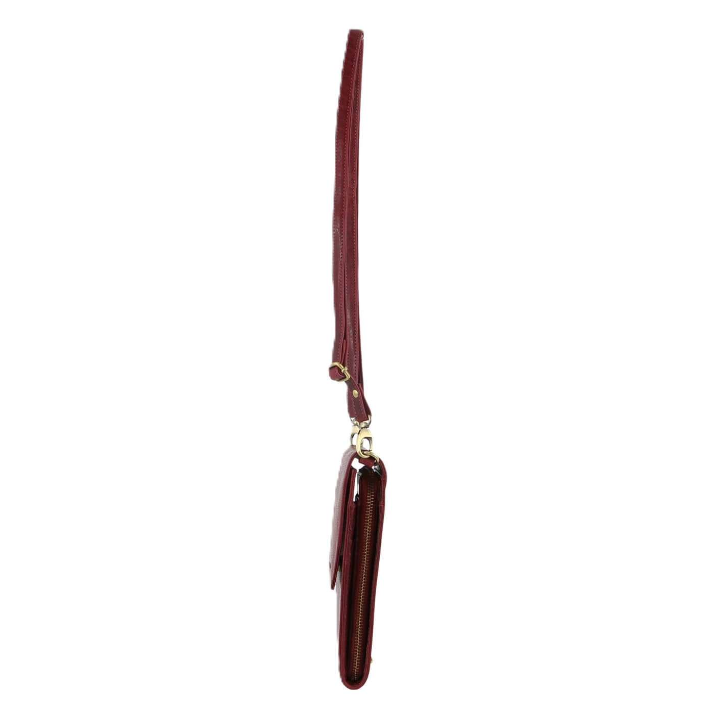 Pierre Cardin Ladies Leather Crossbody-Phone-Wallet Bag in Cherry