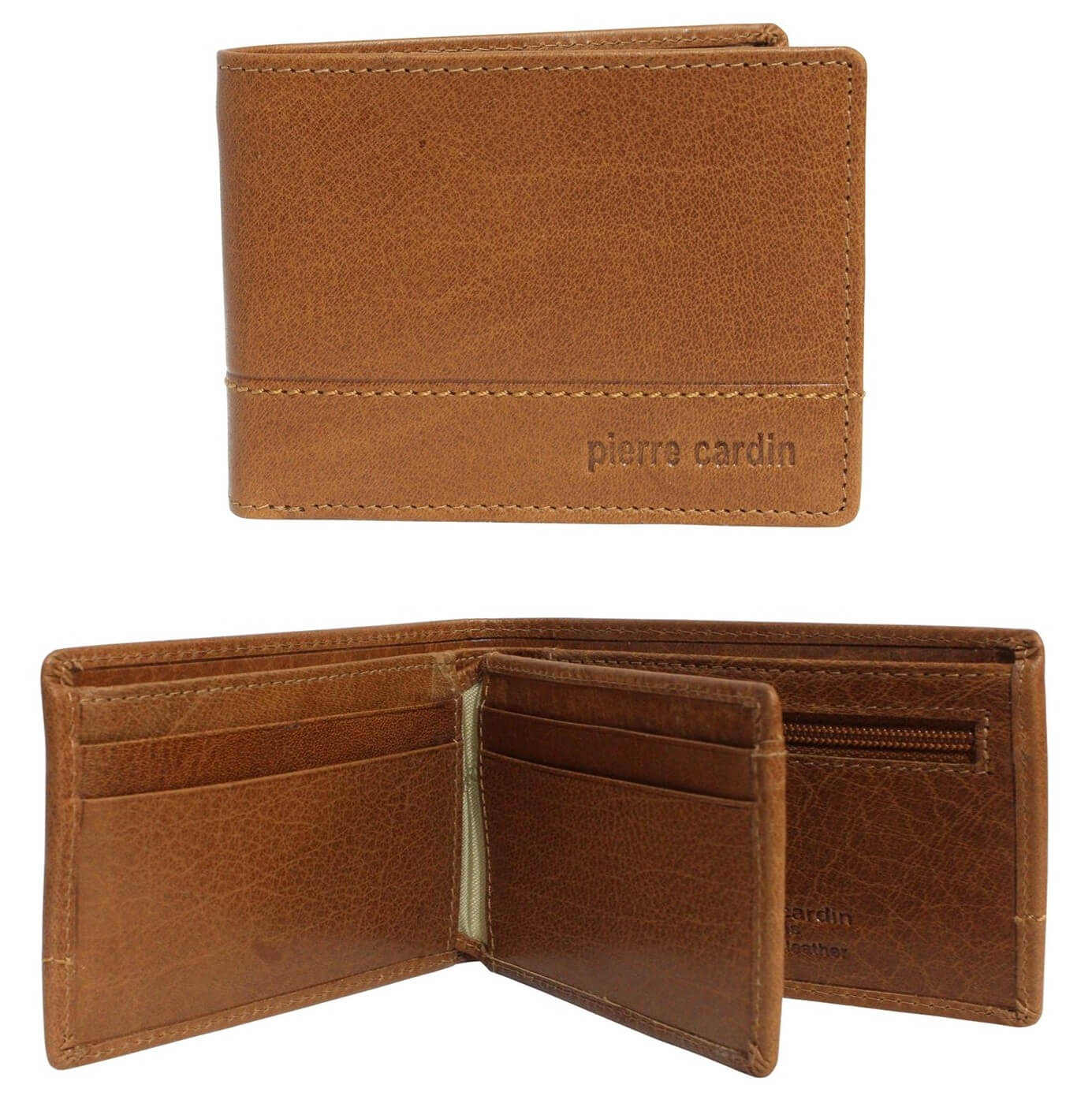 Pierre Cardin PC3598 Mens Leather Bi-fold Wallet/Tan