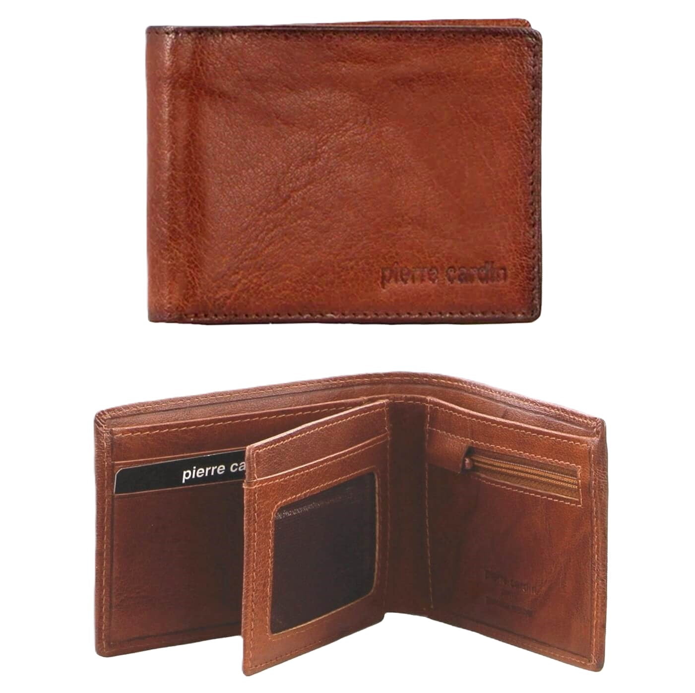 Pierre Cardin Men’s Leather RFID Bi-fold Wallet in Tan