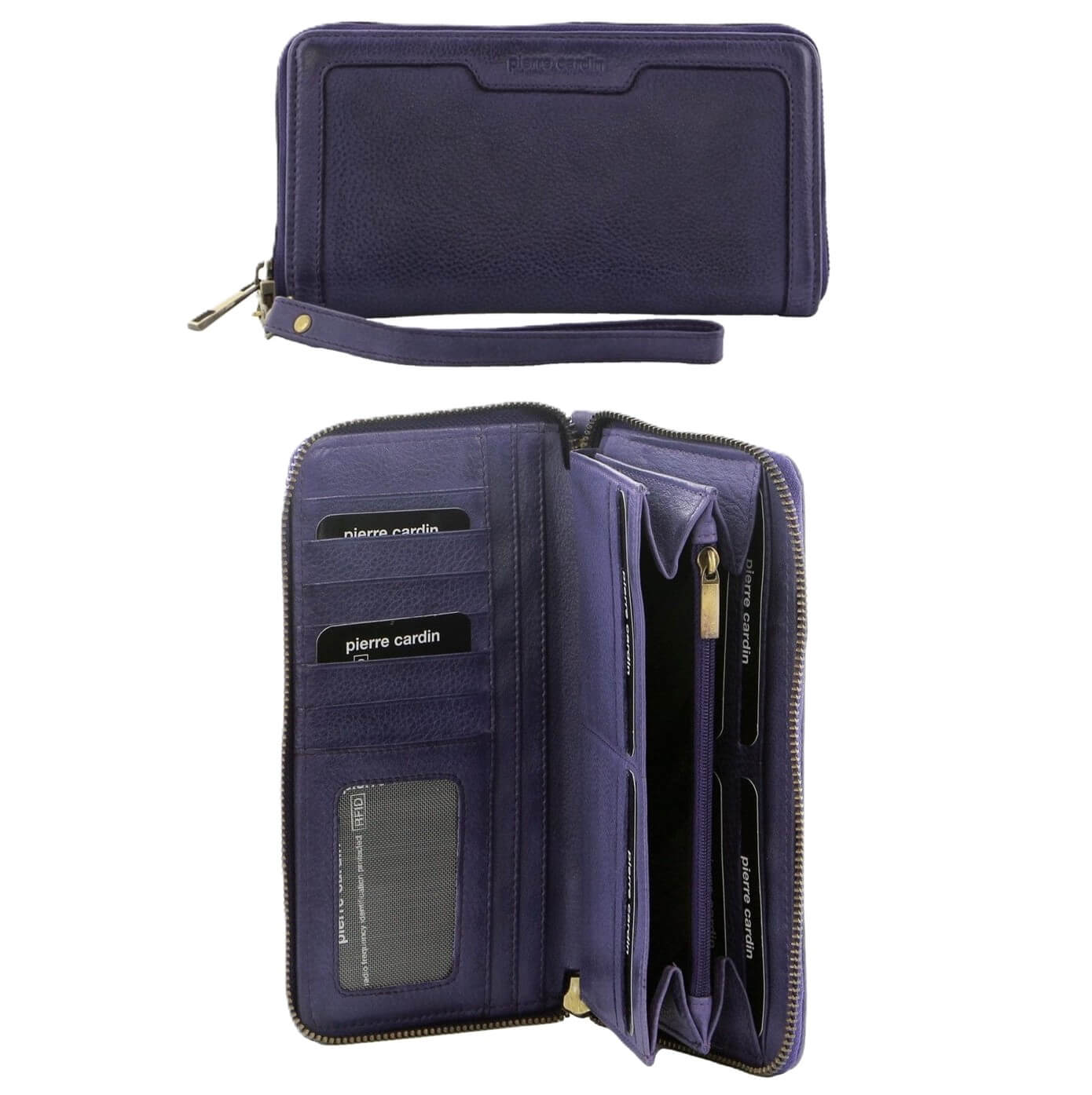 Pierre Cardin Women’s Leather Zip-around Wallet in Purple