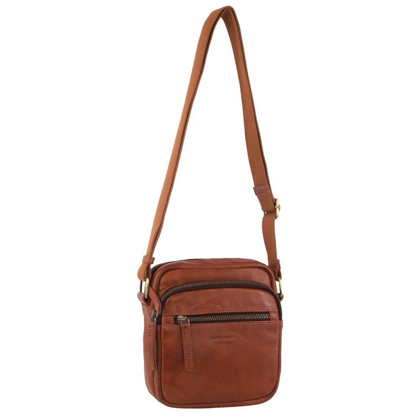 Pierre Cardin PC3764 Mens Italian Leather Cross Body Bag/Cognac