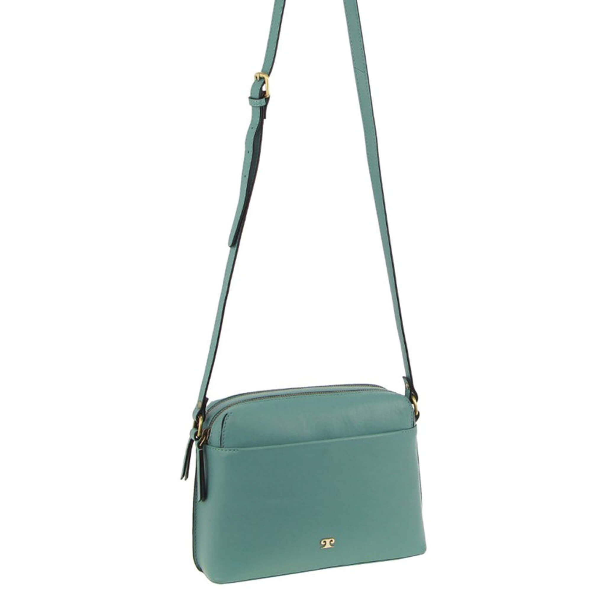 Pierre Cardin Ladies Italian Leather Crossbody Bag in Moss