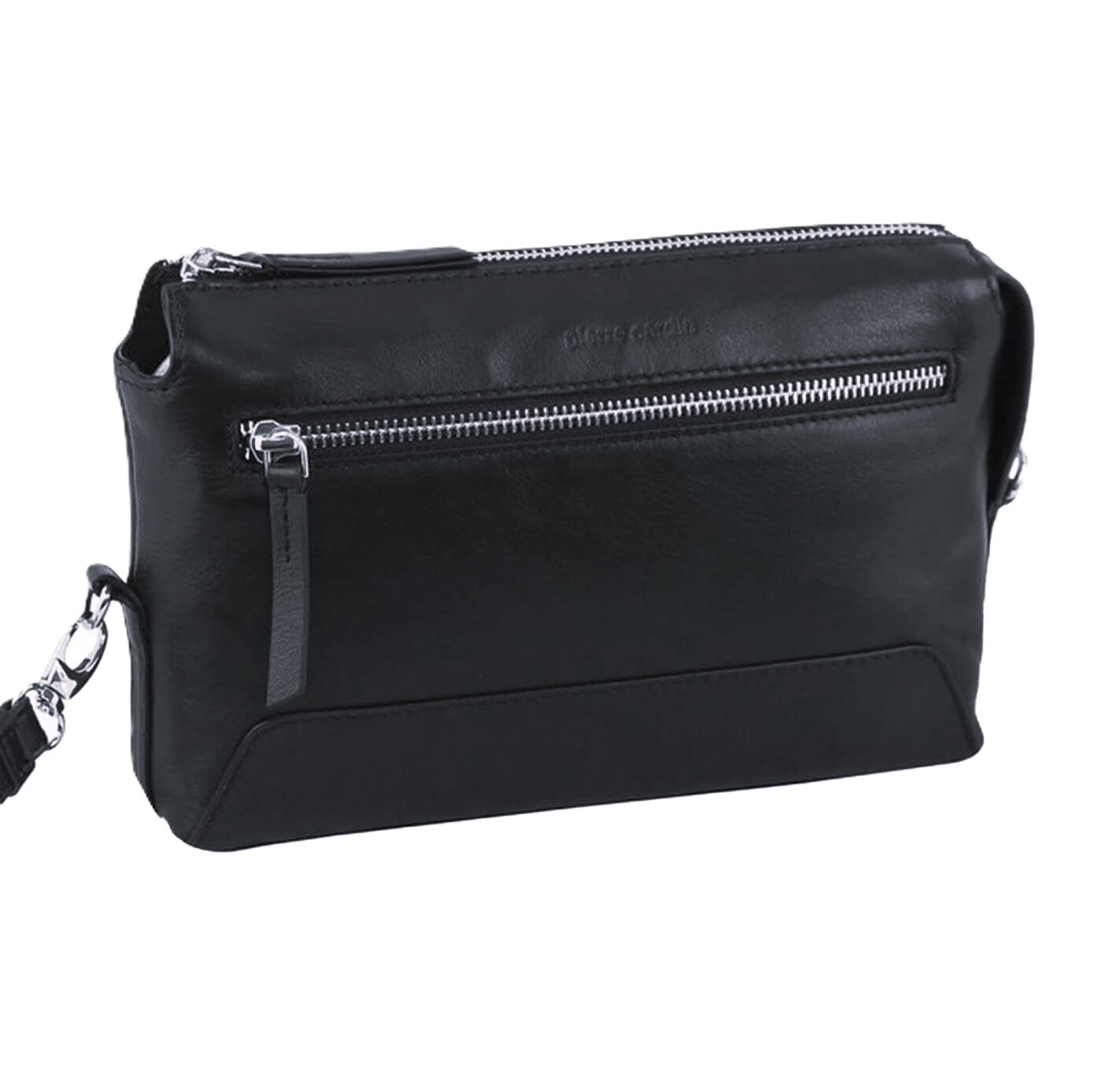 Pierre Cardin Men’s Genuine Leather Organiser Bag in Black