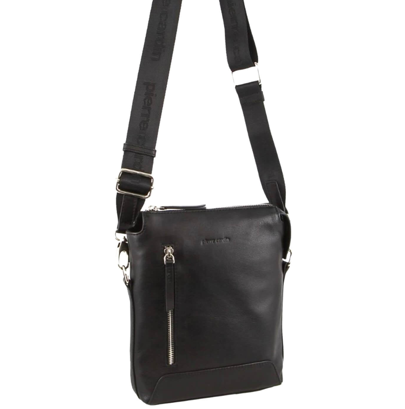 Pierre Cardin PC3844 Mens Italian Leather Cross Body Bag/Black