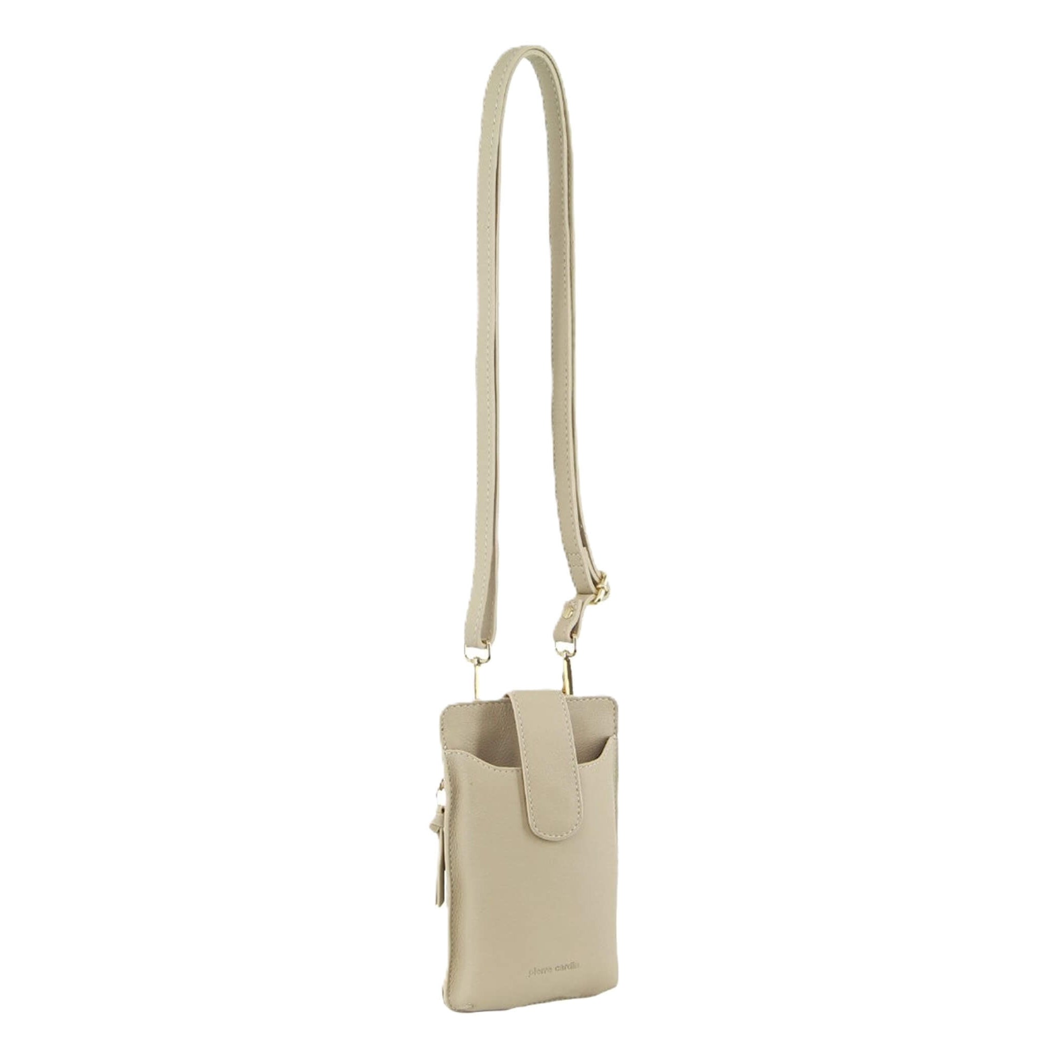 Pierre Cardin Compact Leather Phone Holder Bag in Cement