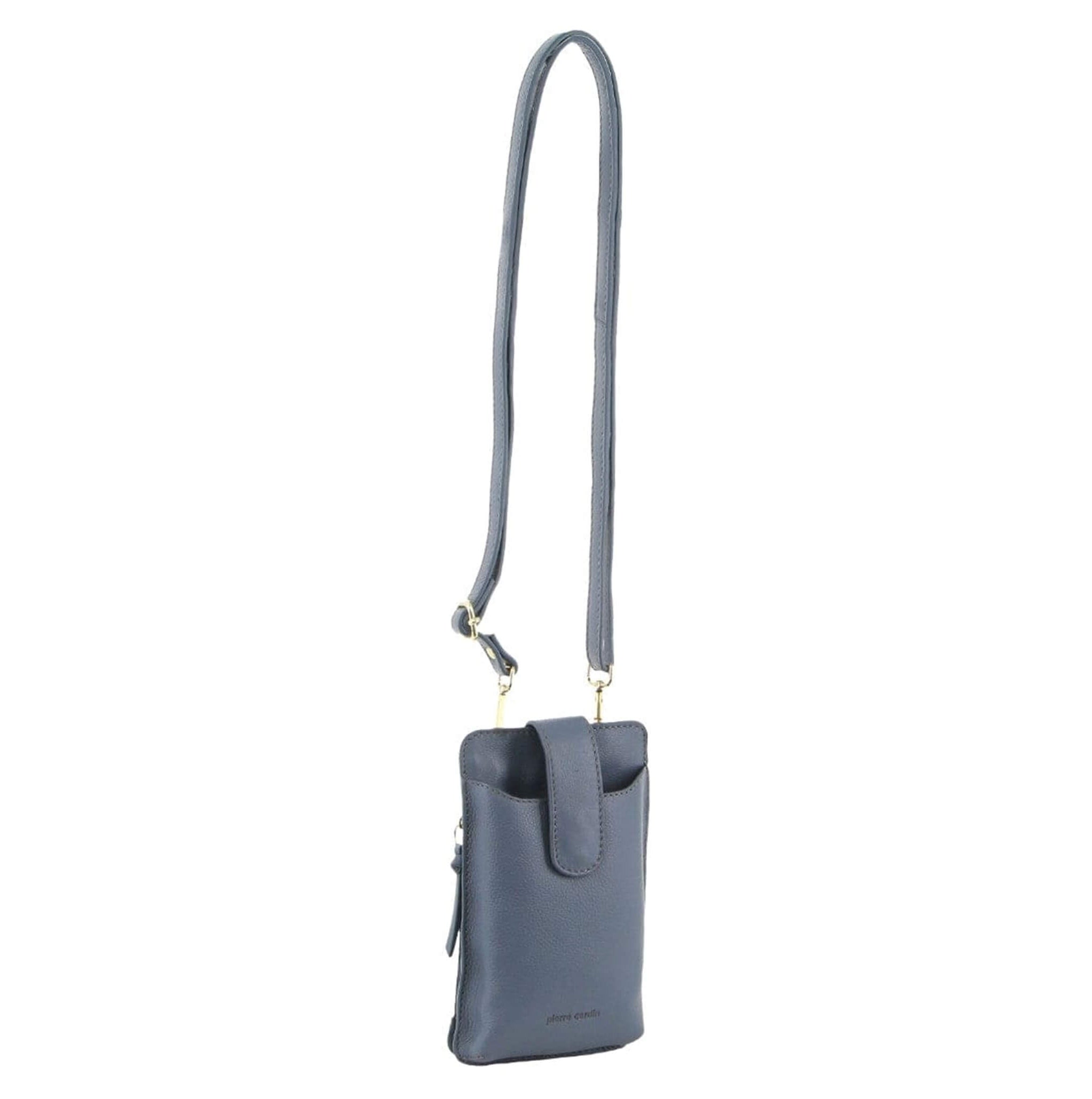 Pierre Cardin Compact Leather Phone Holder Bag in Teal