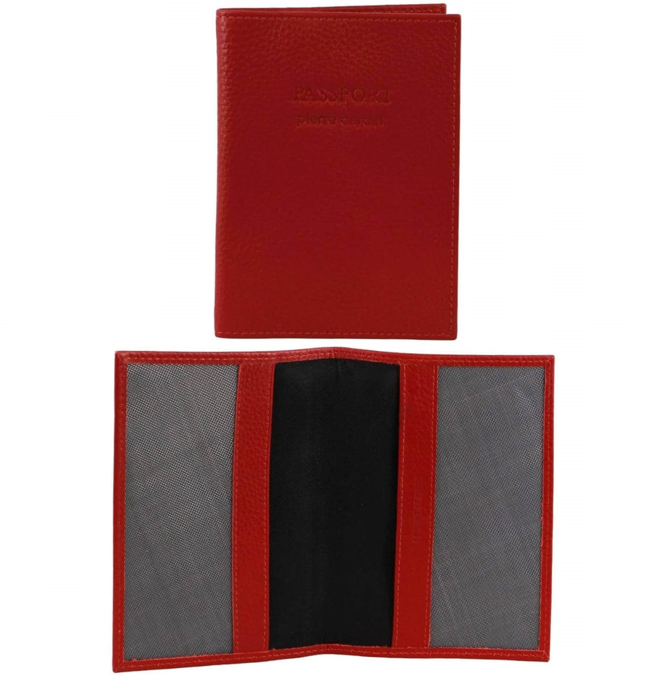 Pierre Cardin PC3909 Leather Passport Wallet Cover/ Red