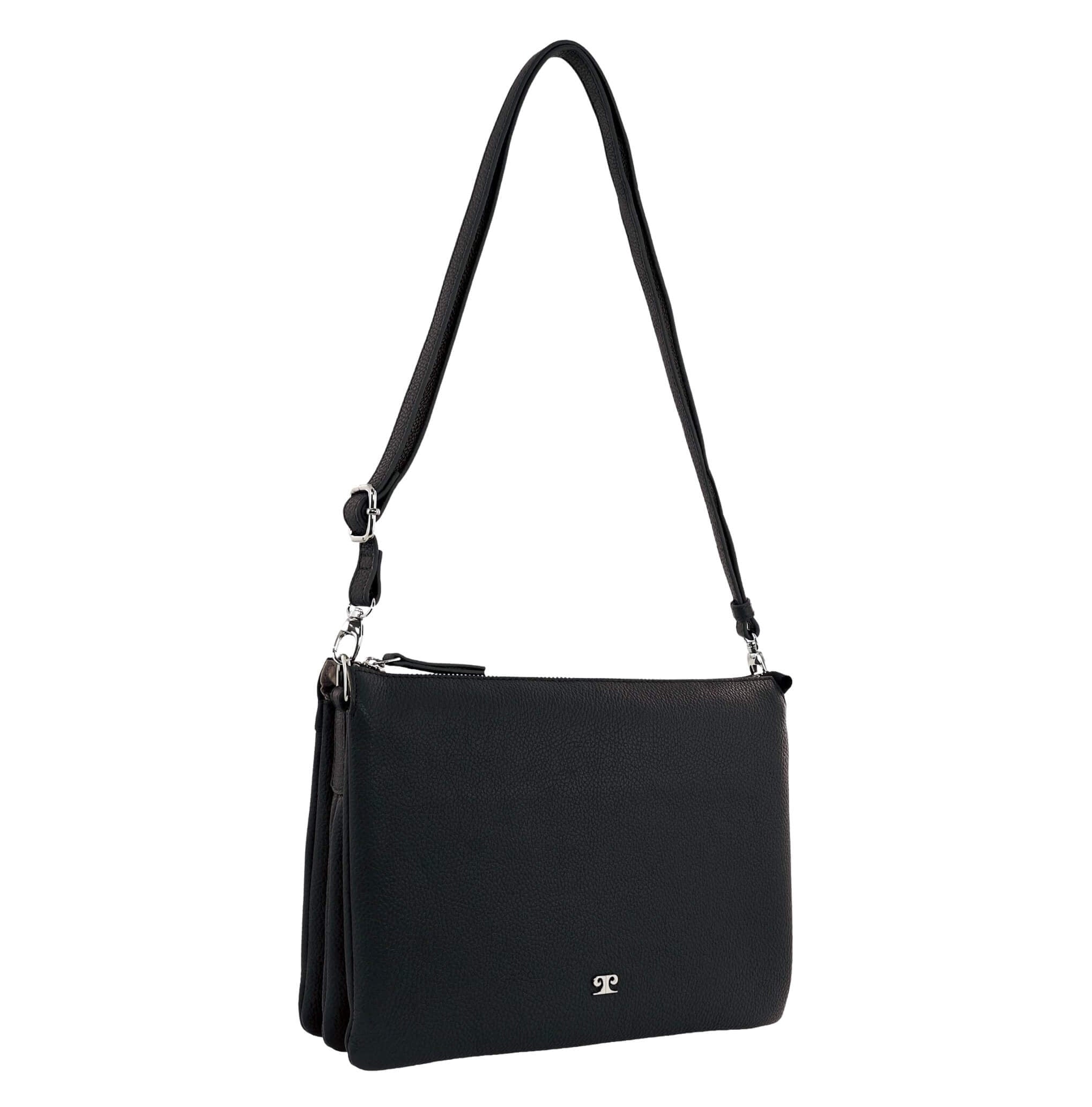 Pierre Cardin Ladies Leather Crossbody Bag in Black