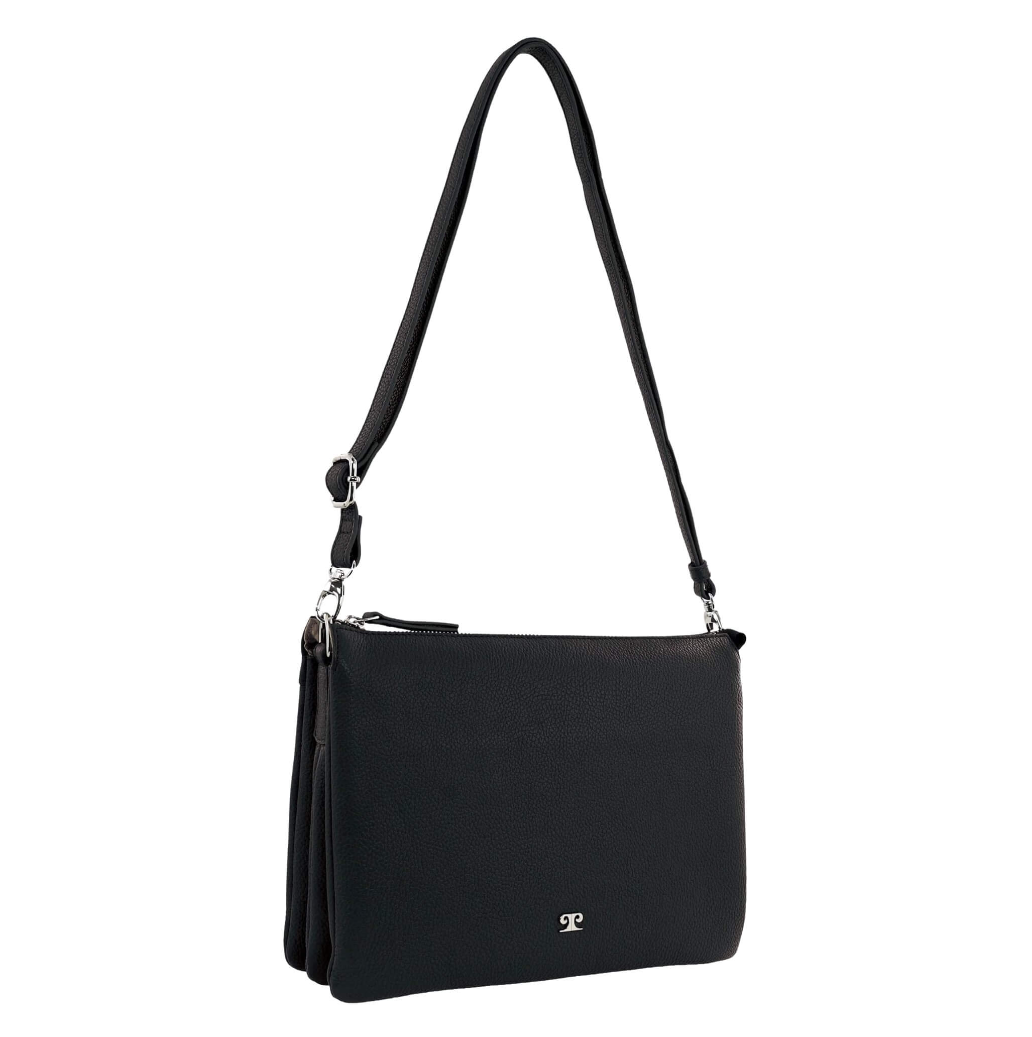 Pierre Cardin Ladies Leather Crossbody Bag in Black