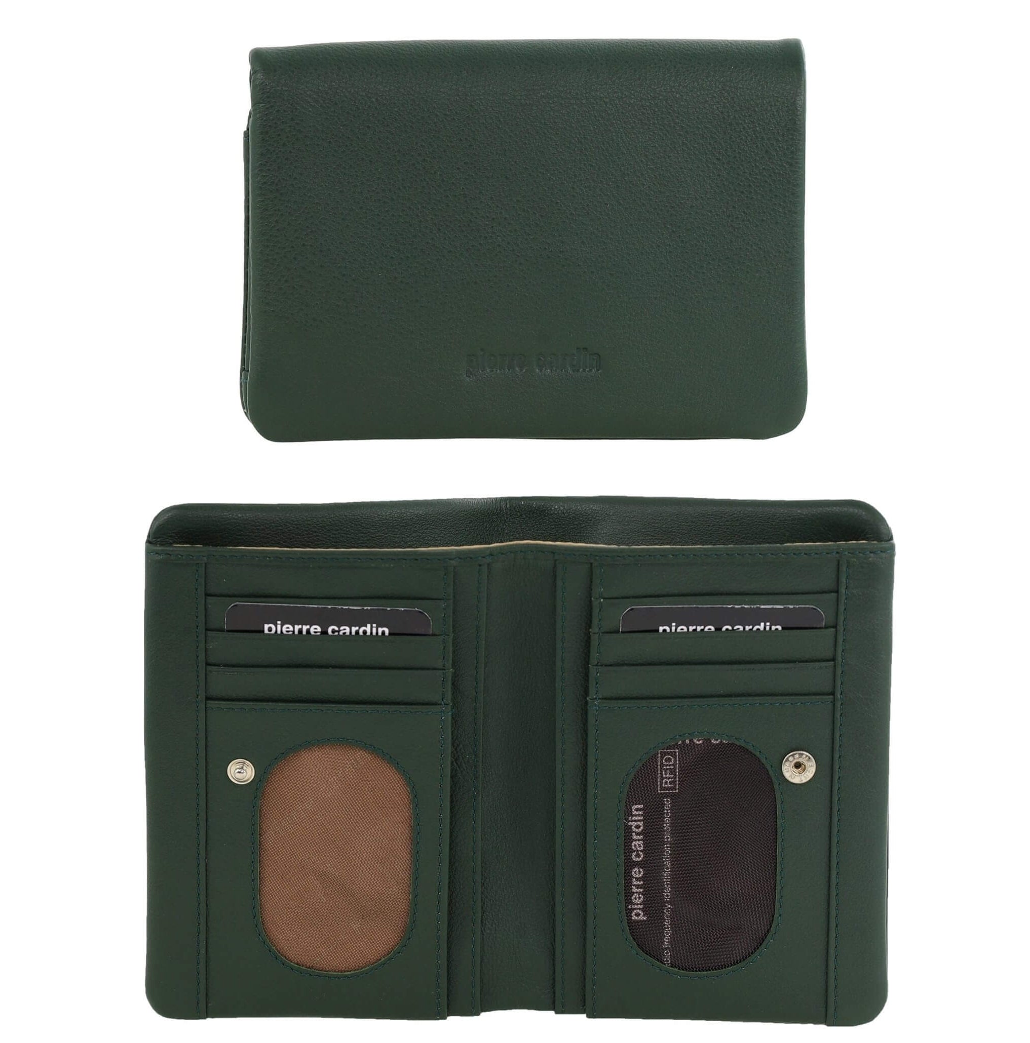 Pierre Cardin Ladies Leather Bi-fold Wallet in Green