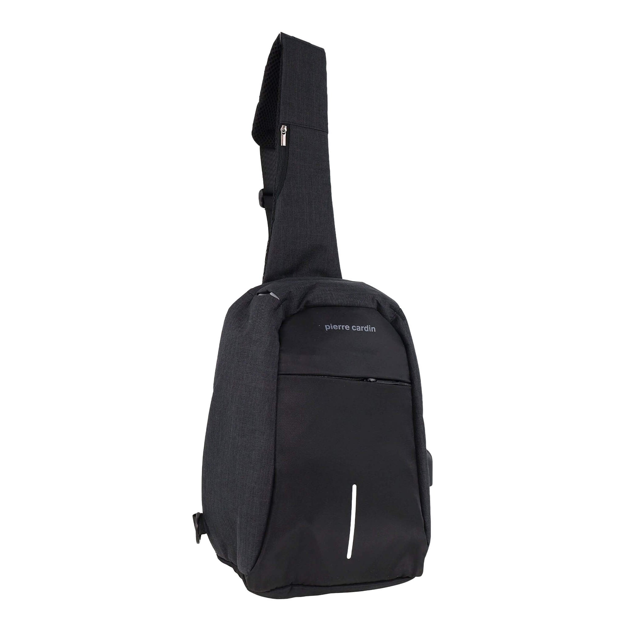 Pierre Cardin black nylon men’s sling bag