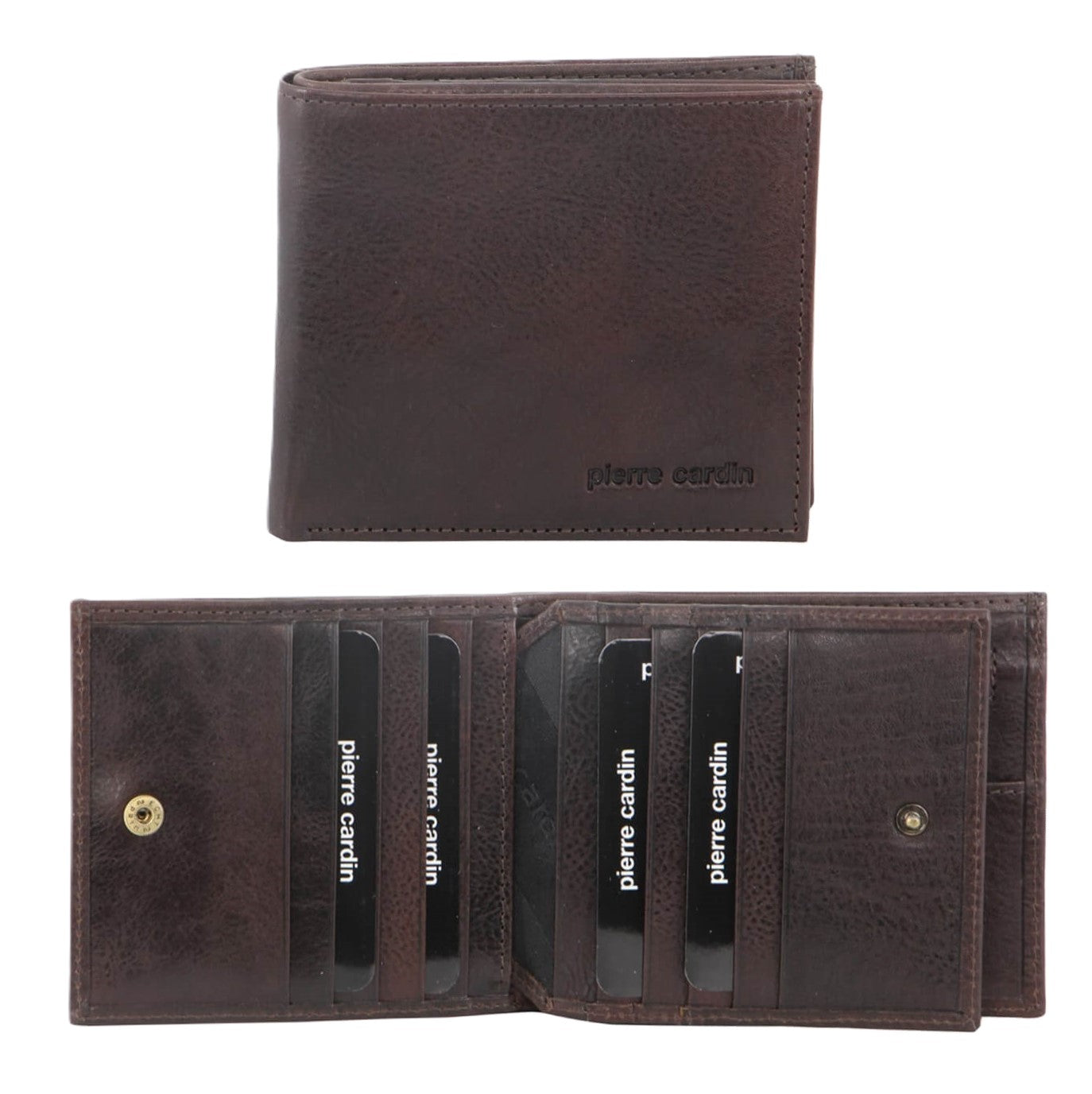 Pierre Cardin Men's Leather Bi-Fold RFID Wallet in Chocolate