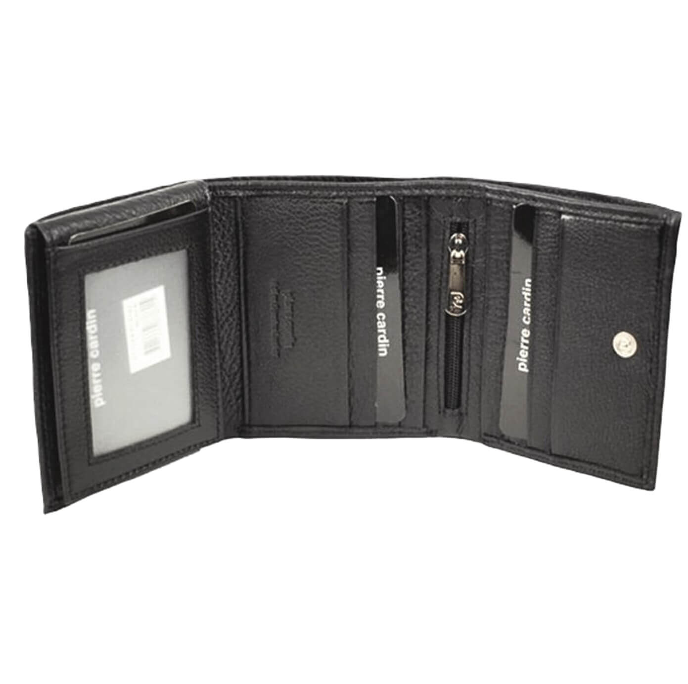 Pierre Cardin Italian Leather Men’s Tri-fold Wallet in Black